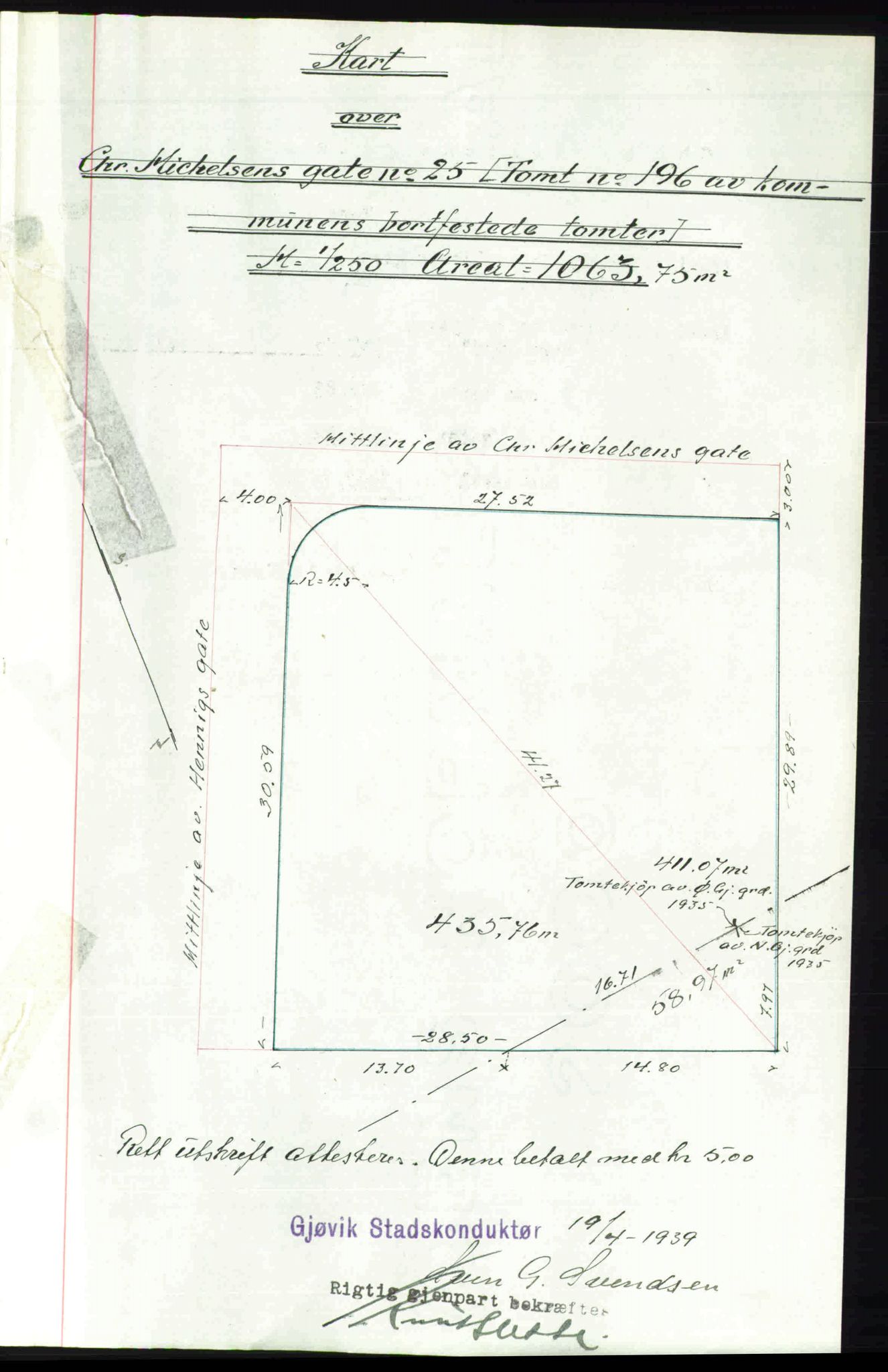 Toten tingrett, SAH/TING-006/H/Hb/Hbc/L0006: Mortgage book no. Hbc-06, 1939-1939, Diary no: : 1314/1939