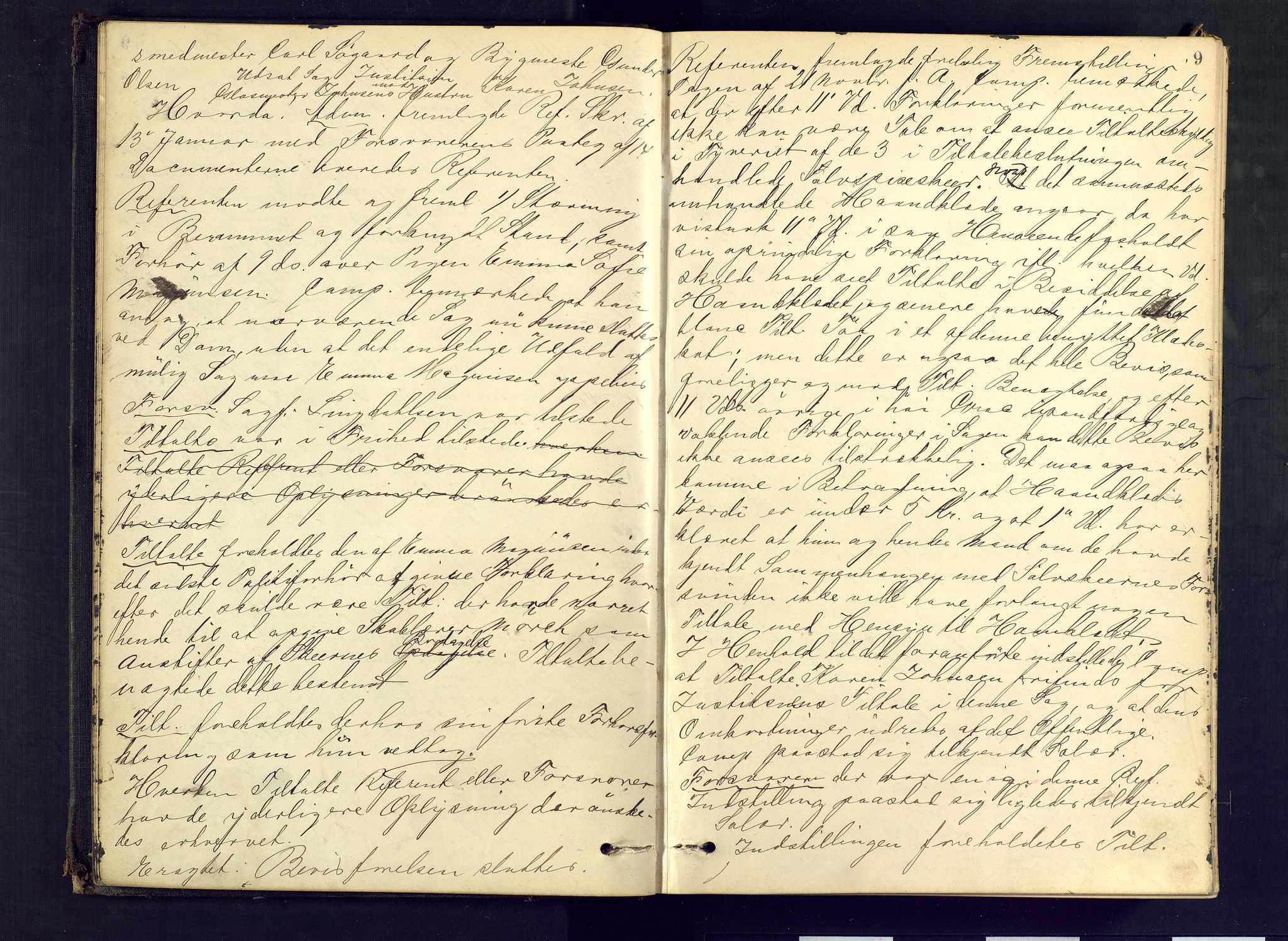 Larvik byfogd, AV/SAKO-A-218/F/Fd/L0012: Ekstrarettsprotokoll., 1885-1889, p. 9