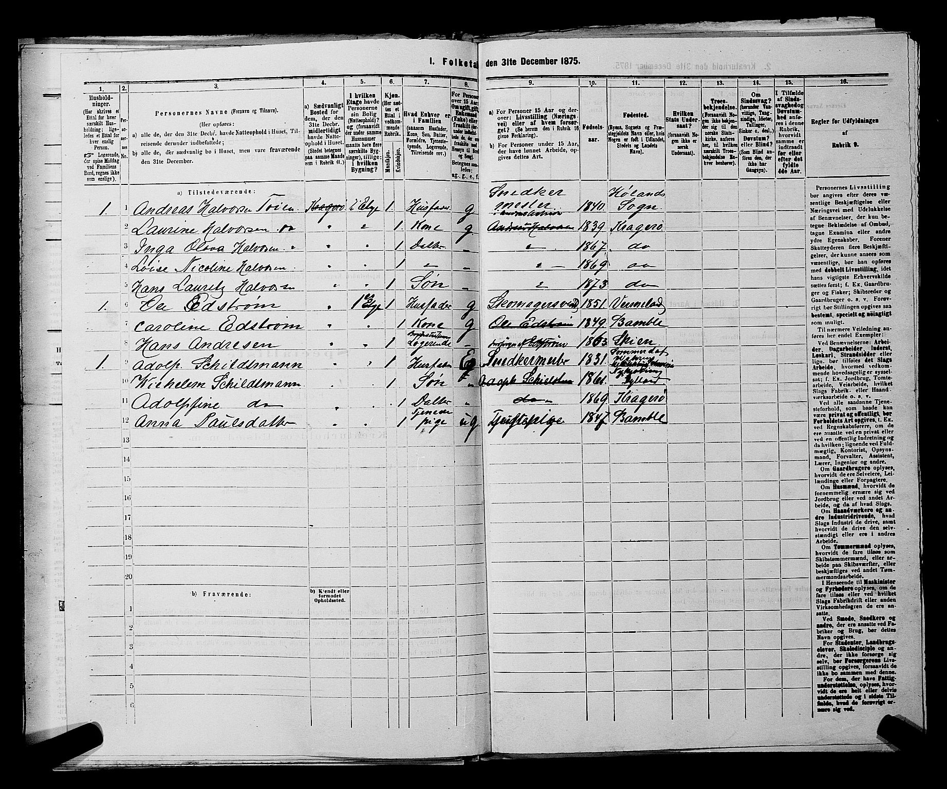 SAKO, 1875 census for 0801P Kragerø, 1875, p. 402