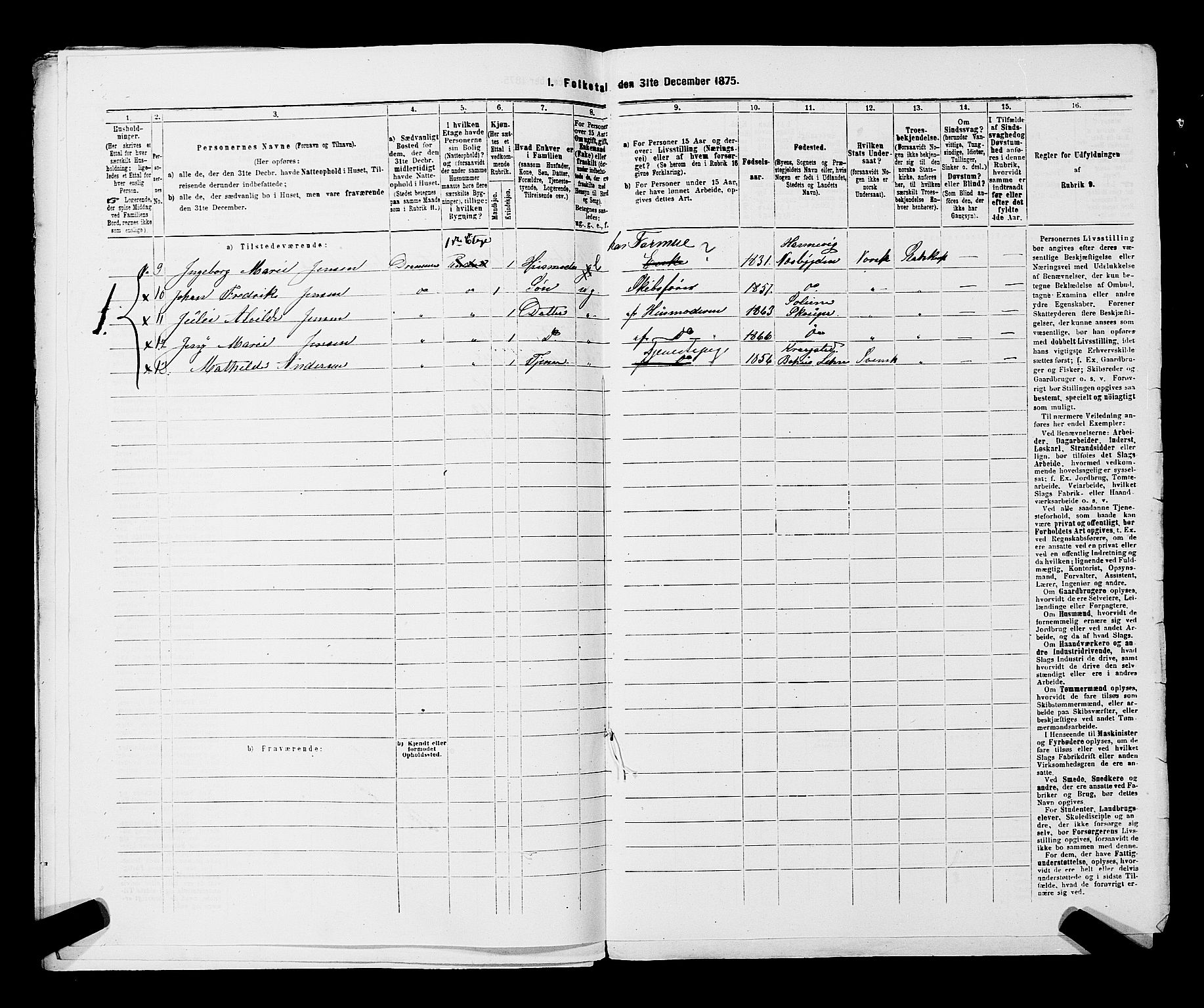 SAKO, 1875 census for 0602 Drammen, 1875, p. 3466