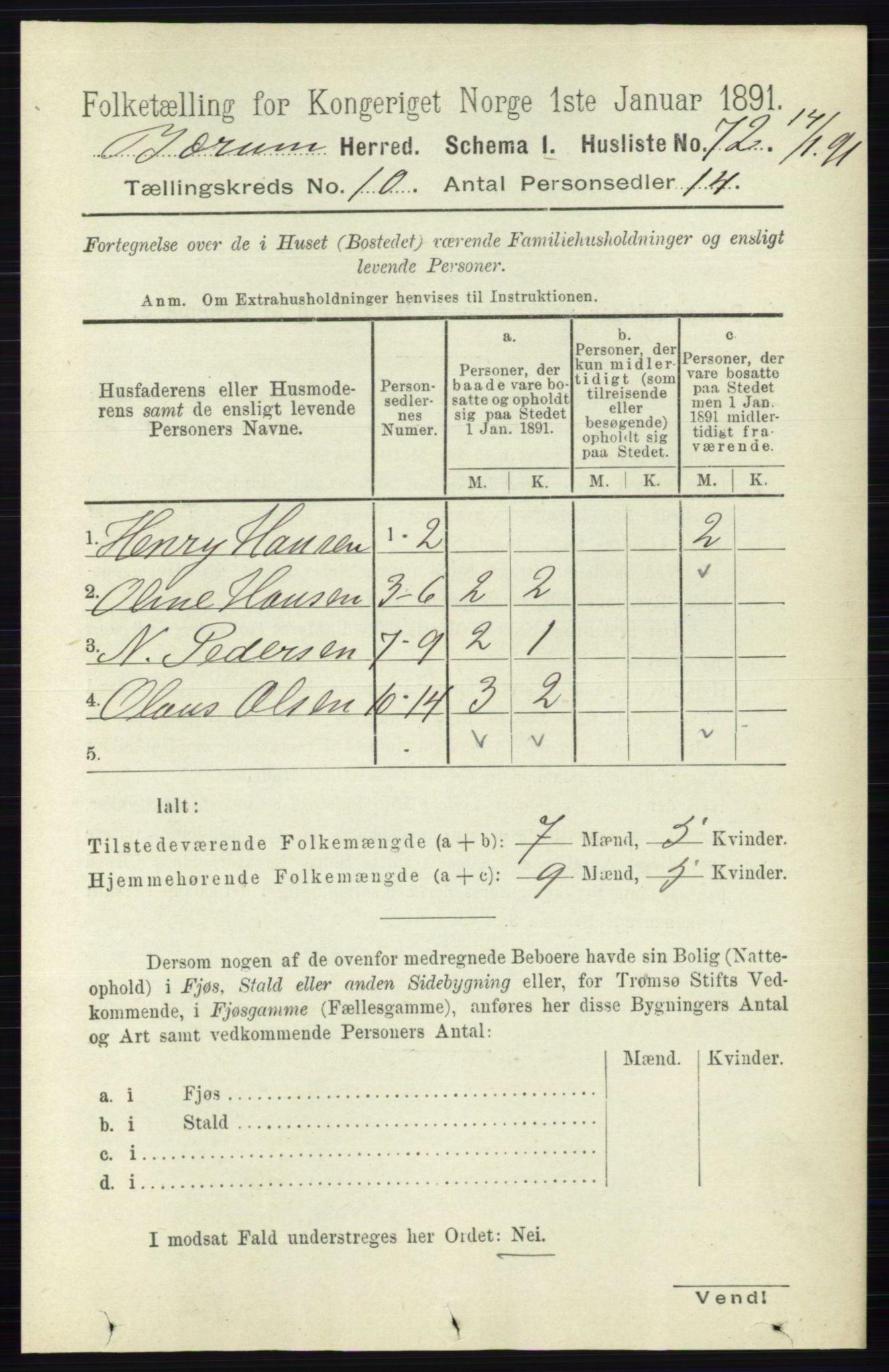 RA, 1891 census for 0219 Bærum, 1891, p. 6356