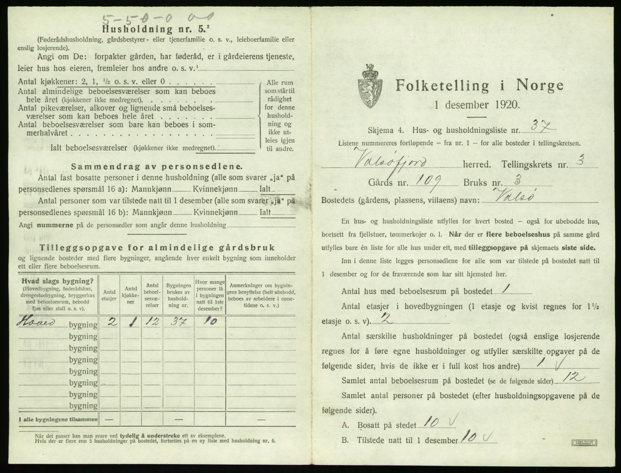 SAT, 1920 census for Valsøyfjord, 1920, p. 203