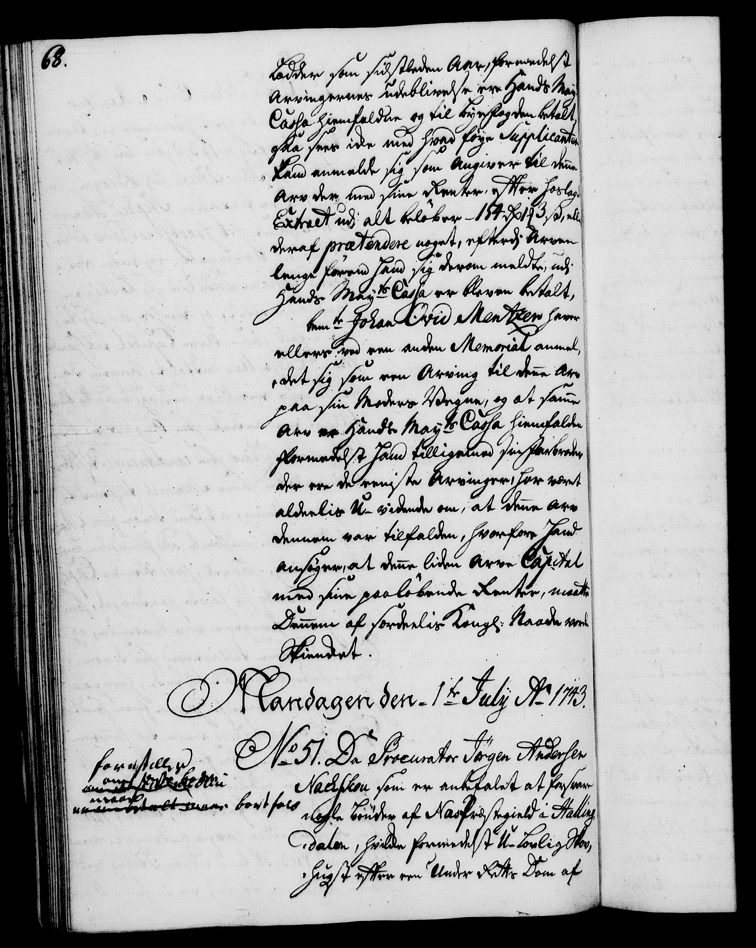Rentekammeret, Kammerkanselliet, RA/EA-3111/G/Gh/Gha/L0025: Norsk ekstraktmemorialprotokoll (merket RK 53.70), 1743-1744, p. 68