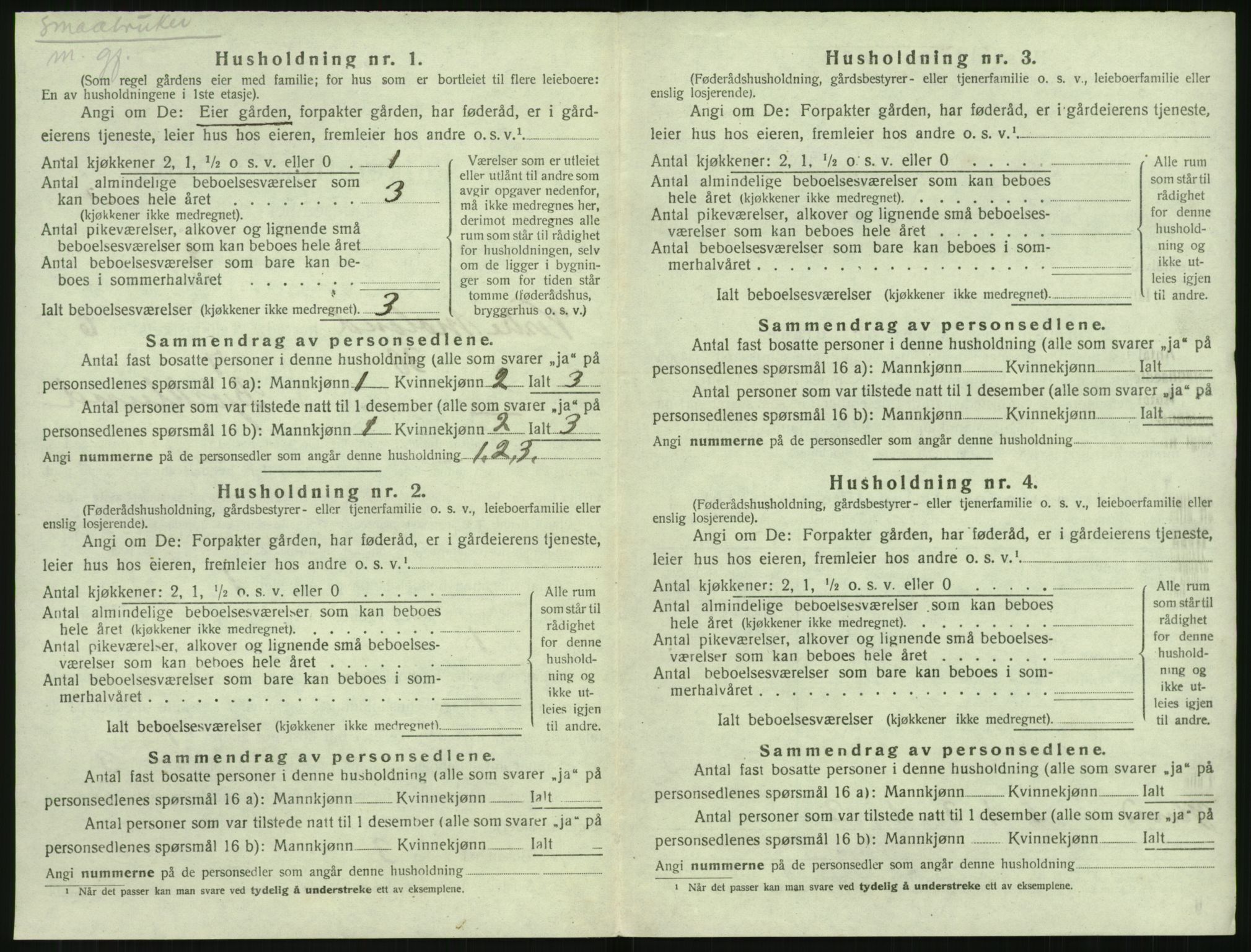 SAK, 1920 census for Vestre Moland, 1920, p. 822