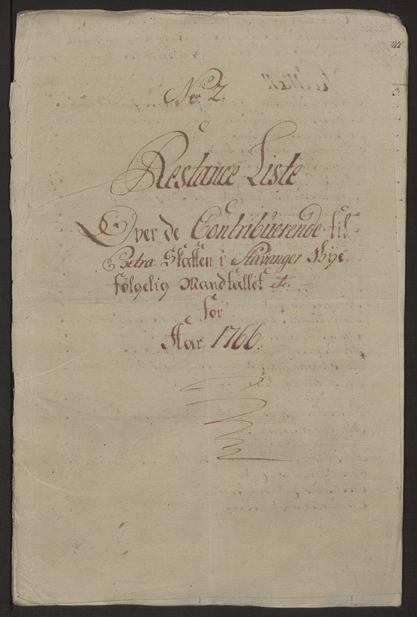 Rentekammeret inntil 1814, Reviderte regnskaper, Byregnskaper, AV/RA-EA-4066/R/Ro/L0305/0001: [O6] Kontribusjonsregnskap / Ekstraskatt, 1762-1768, p. 193