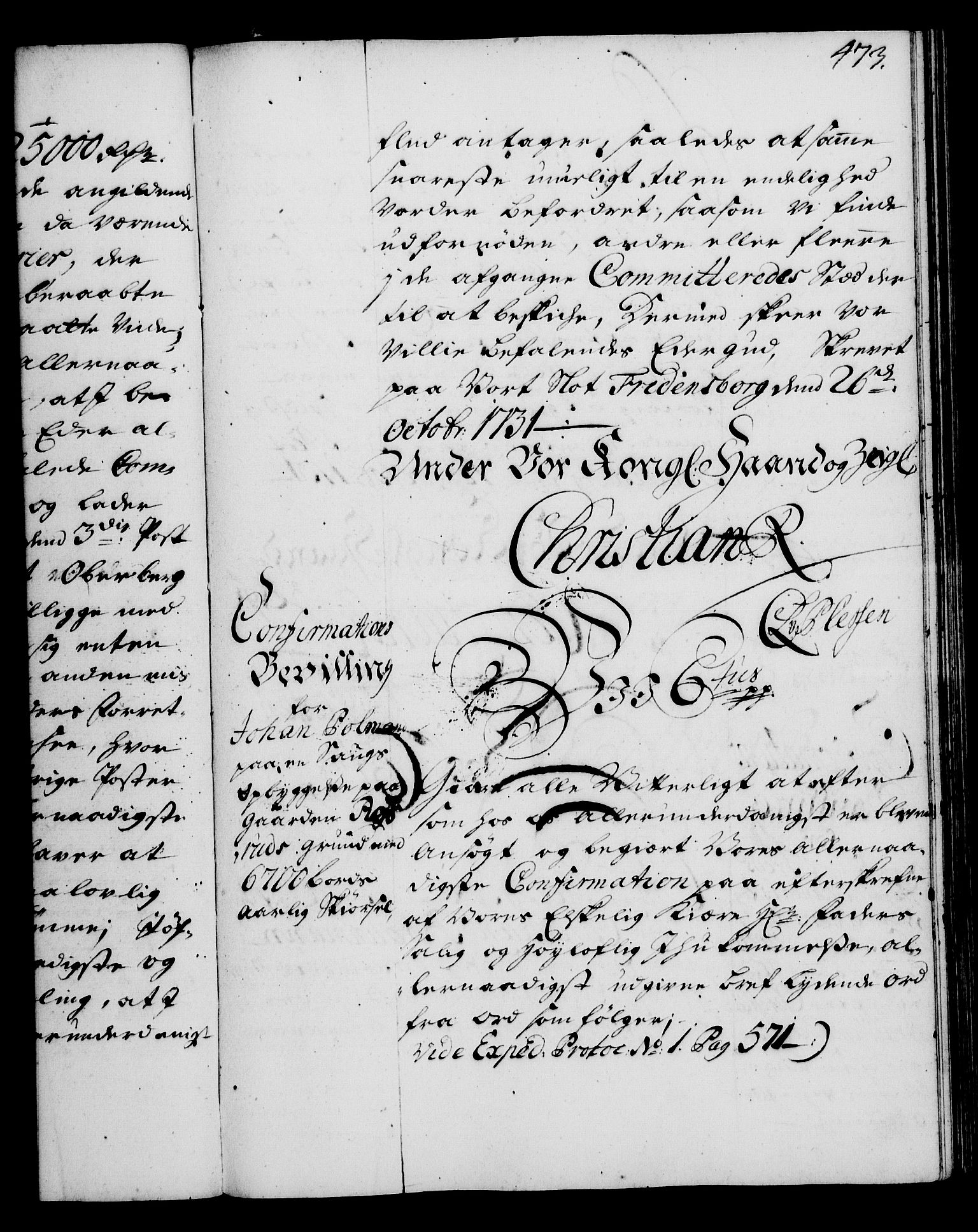 Rentekammeret, Kammerkanselliet, RA/EA-3111/G/Gg/Gga/L0003: Norsk ekspedisjonsprotokoll med register (merket RK 53.3), 1727-1734, p. 473