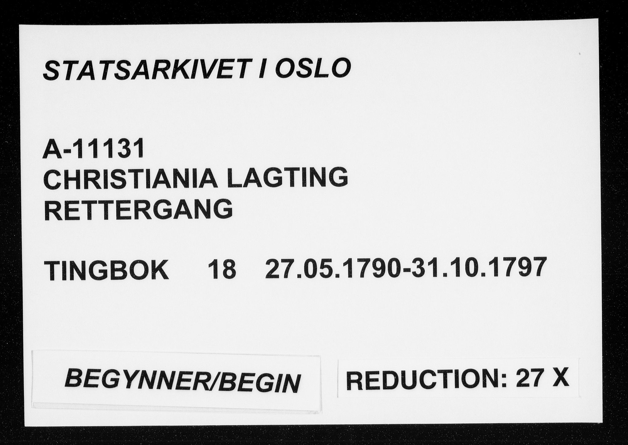 Christiania lagting, AV/SAO-A-11131/F/Fa/L0018: Tingbok, 1790-1797