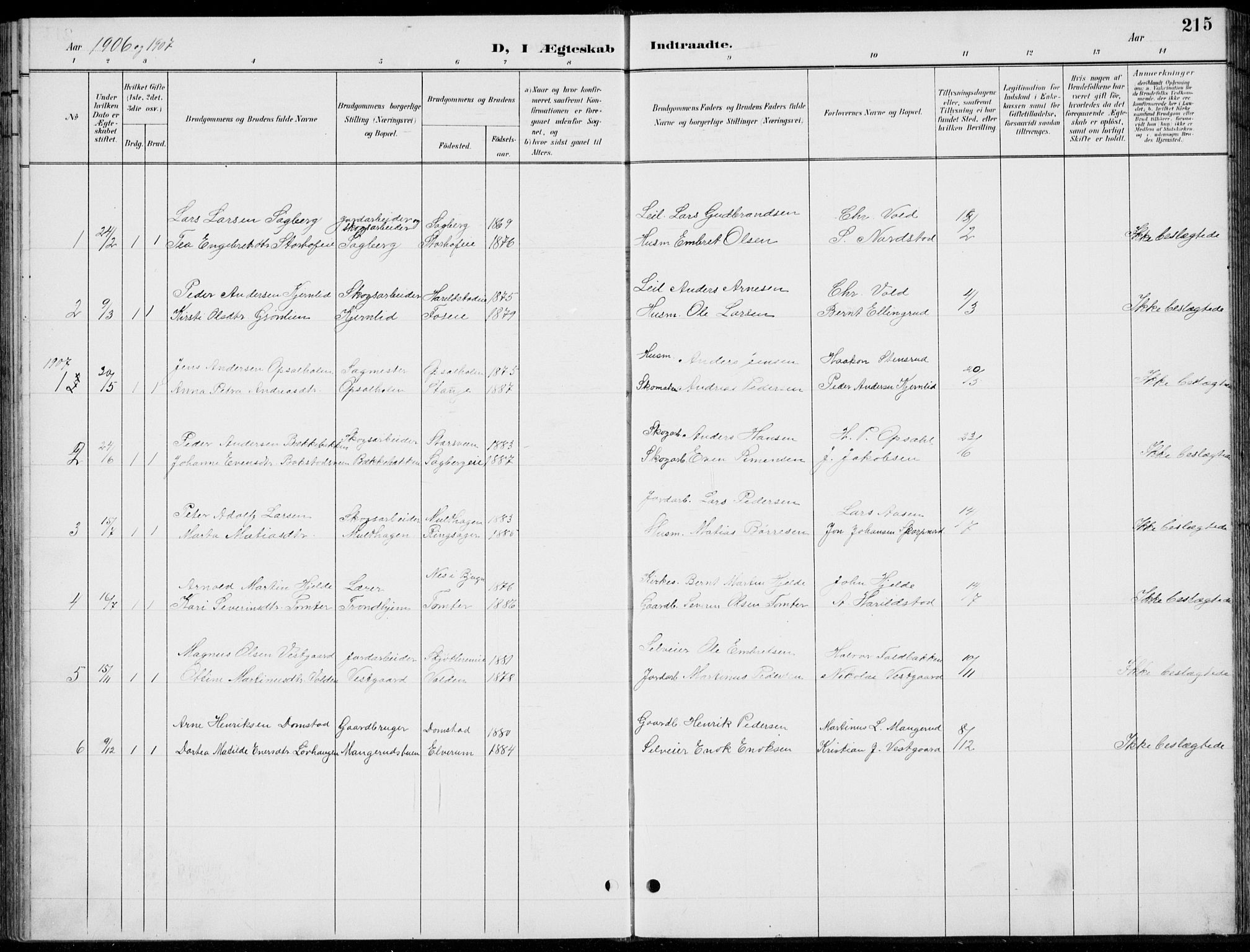 Romedal prestekontor, AV/SAH-PREST-004/L/L0013: Parish register (copy) no. 13, 1896-1937, p. 215