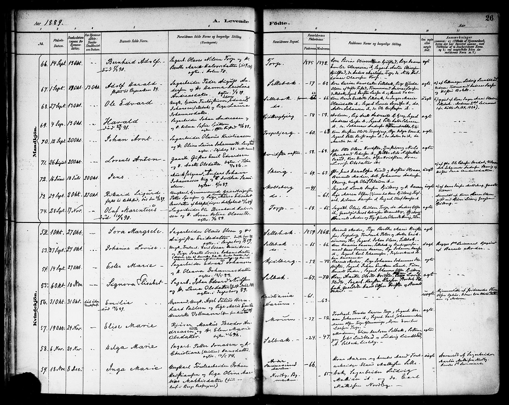 Borge prestekontor Kirkebøker, SAO/A-10903/F/Fa/L0008: Parish register (official) no. I 8A, 1887-1902, p. 26