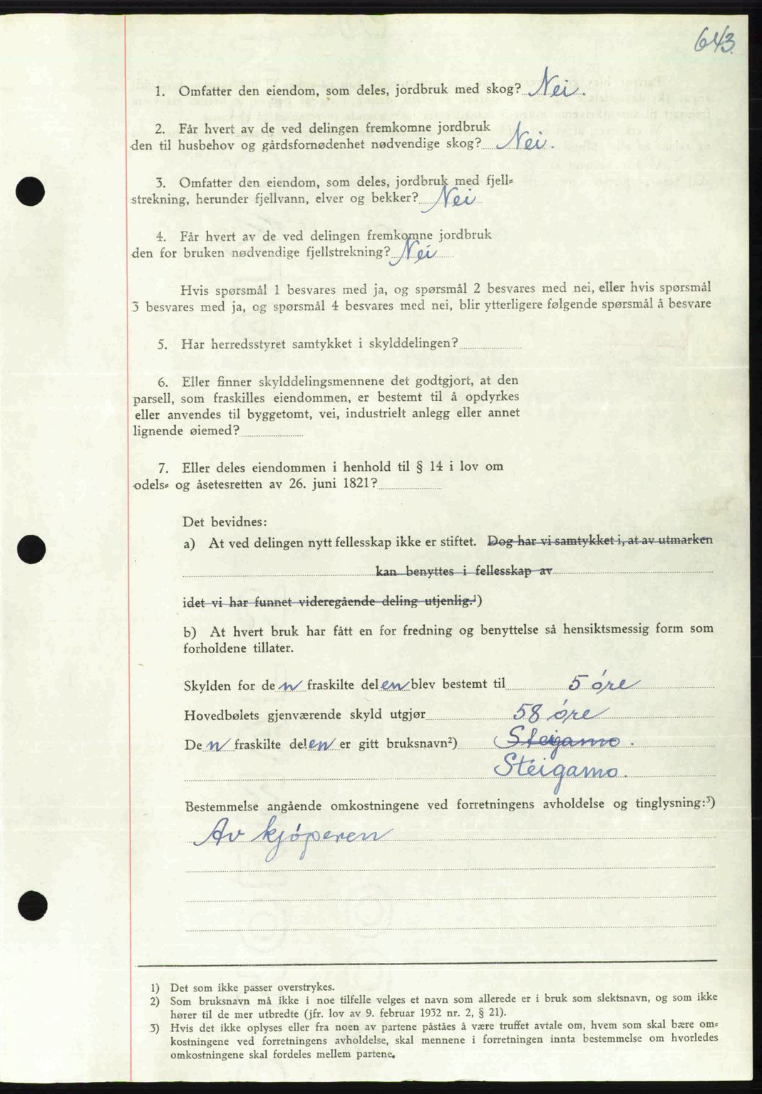 Orkdal sorenskriveri, SAT/A-4169/1/2/2C: Mortgage book no. A, 1947-1947, Diary no: : 1419/1947