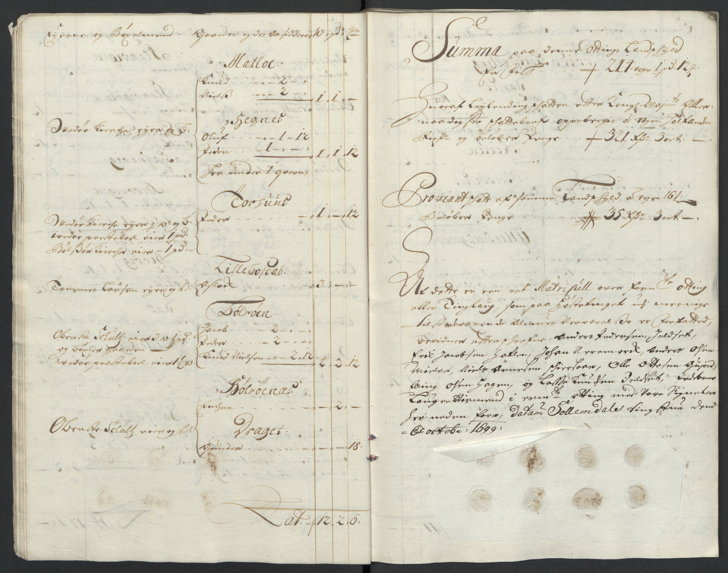 Rentekammeret inntil 1814, Reviderte regnskaper, Fogderegnskap, AV/RA-EA-4092/R55/L3654: Fogderegnskap Romsdal, 1699-1700, p. 19