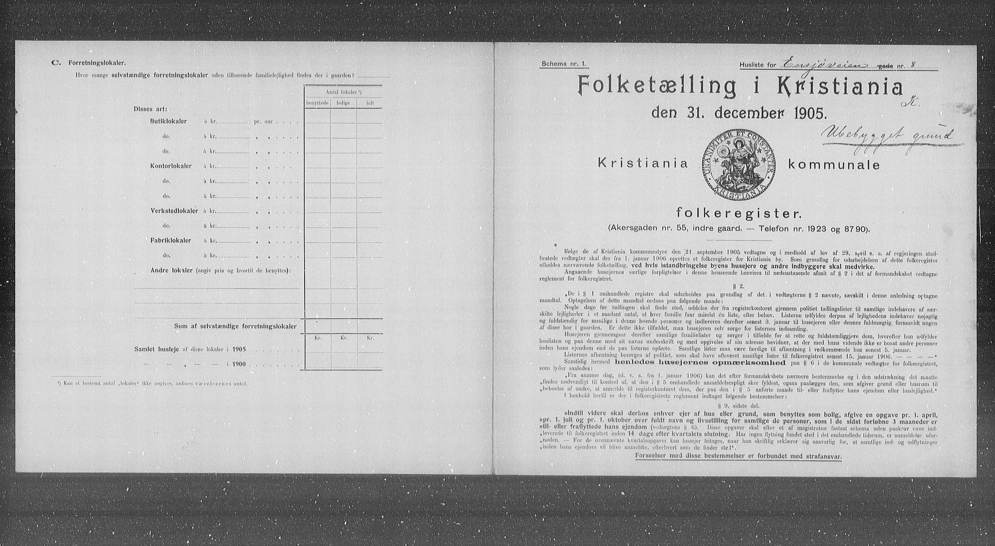 OBA, Municipal Census 1905 for Kristiania, 1905, p. 11104