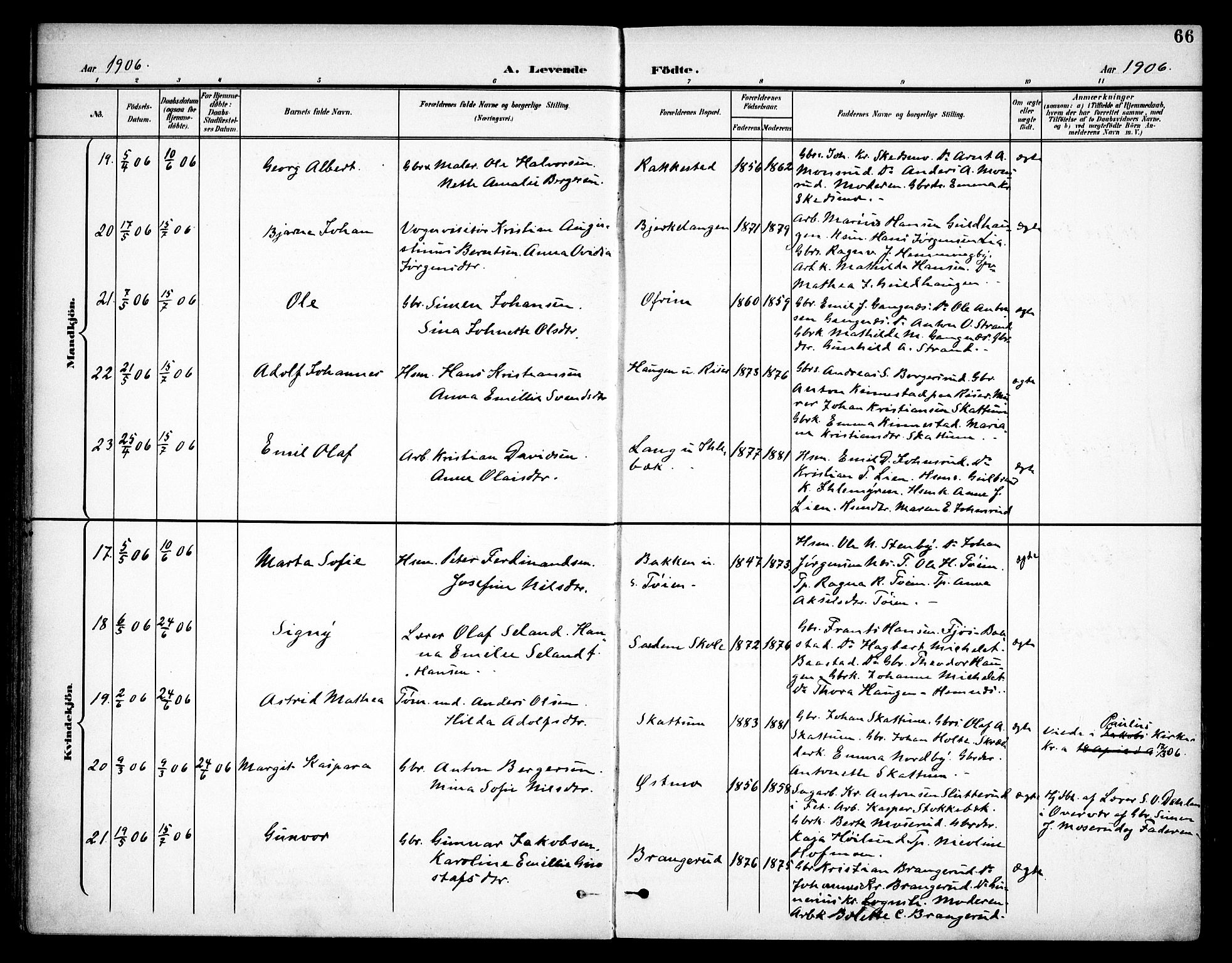 Høland prestekontor Kirkebøker, AV/SAO-A-10346a/F/Fa/L0015: Parish register (official) no. I 15, 1897-1912, p. 66