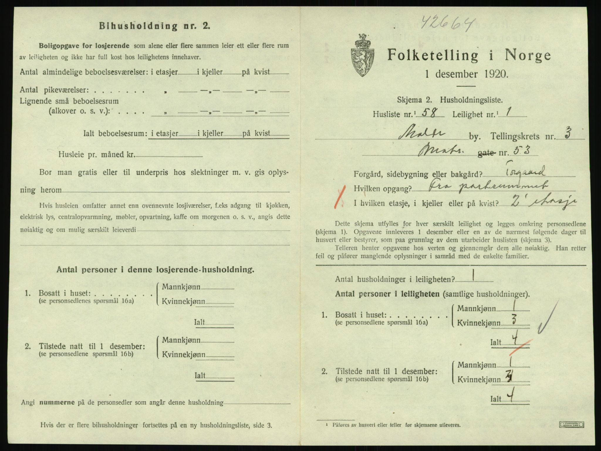 SAT, 1920 census for Molde, 1920, p. 1253