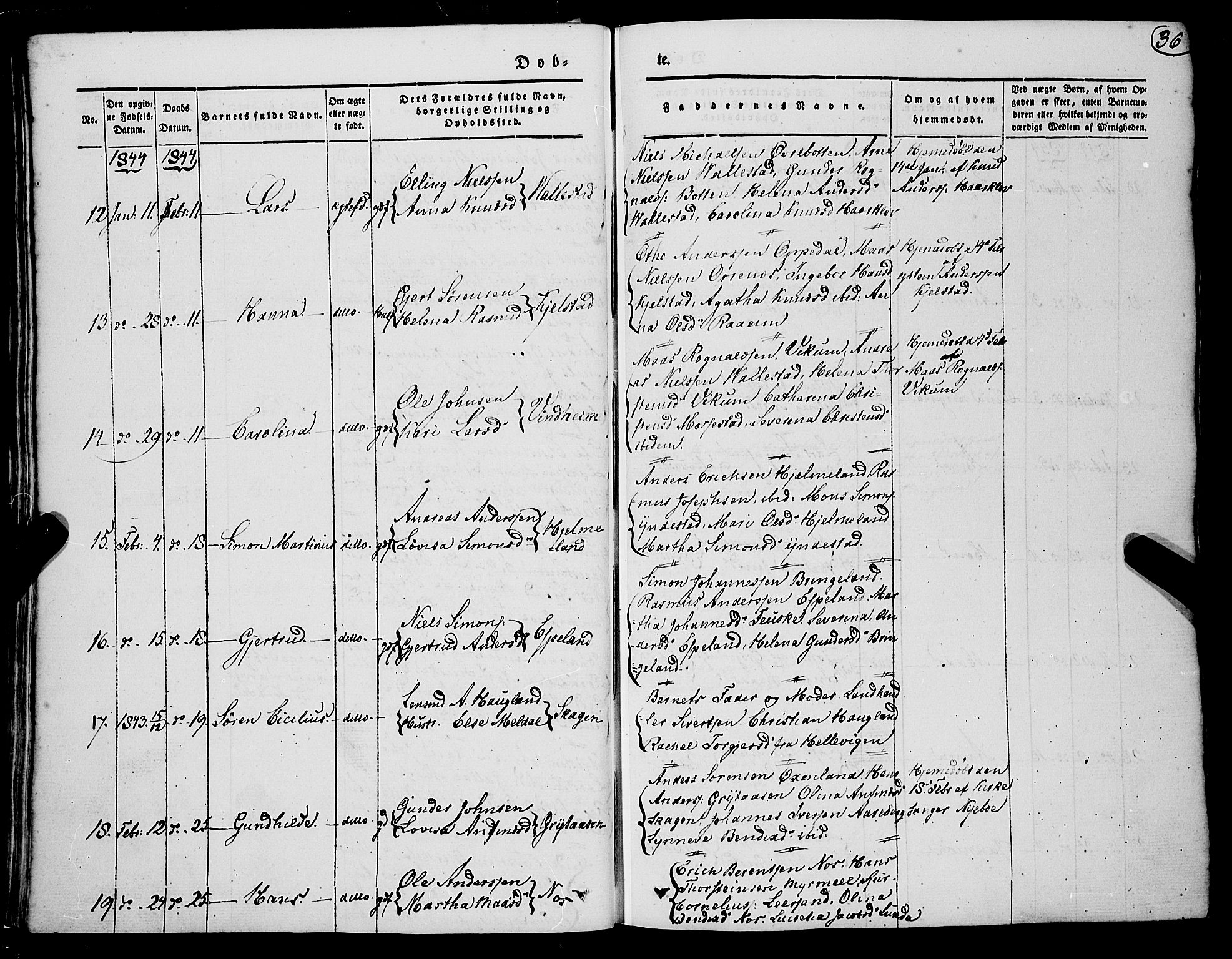 Gaular sokneprestembete, AV/SAB-A-80001/H/Haa: Parish register (official) no. A 4I, 1840-1859, p. 36