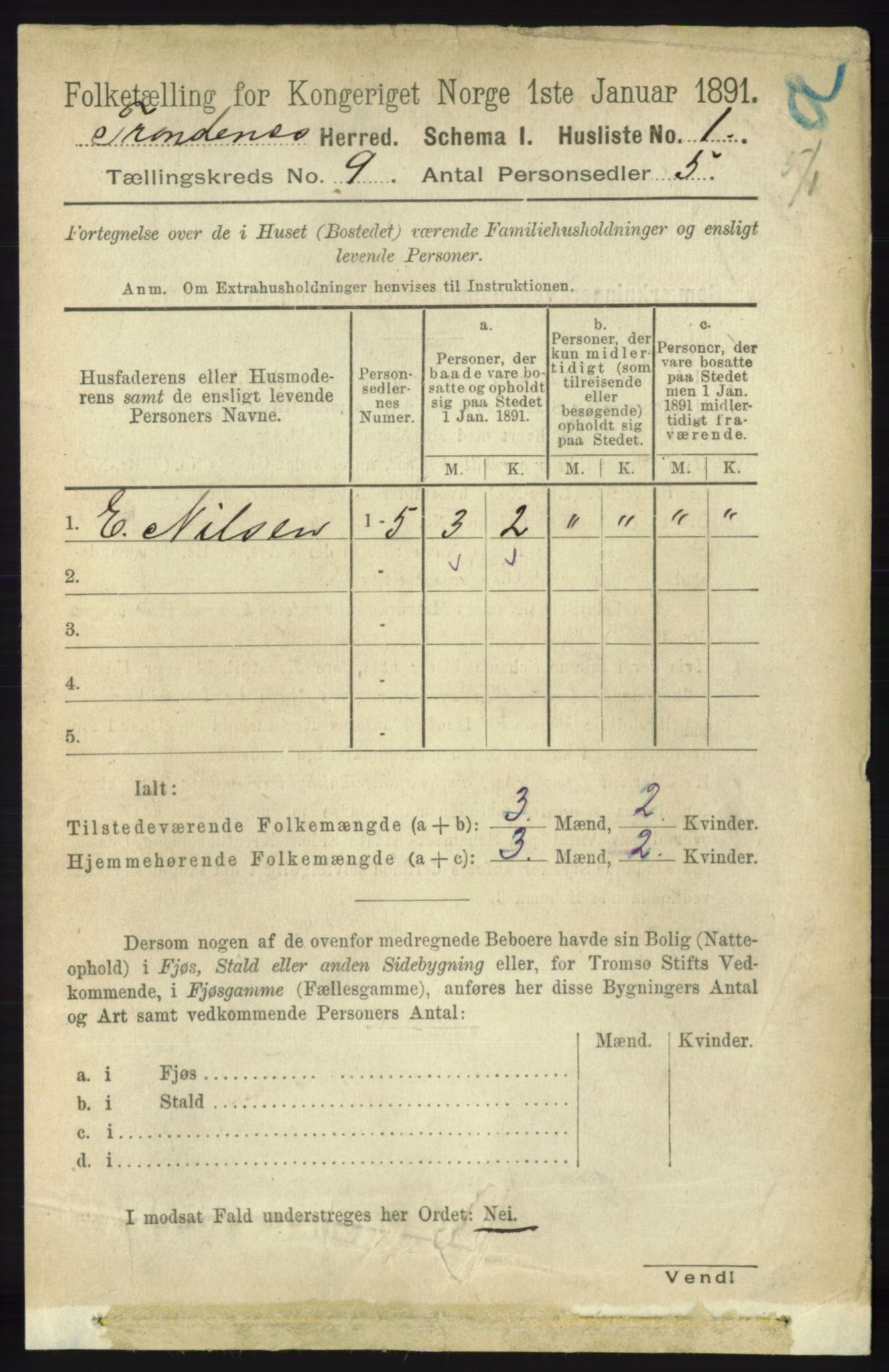 RA, 1891 census for 1914 Trondenes, 1891, p. 6263