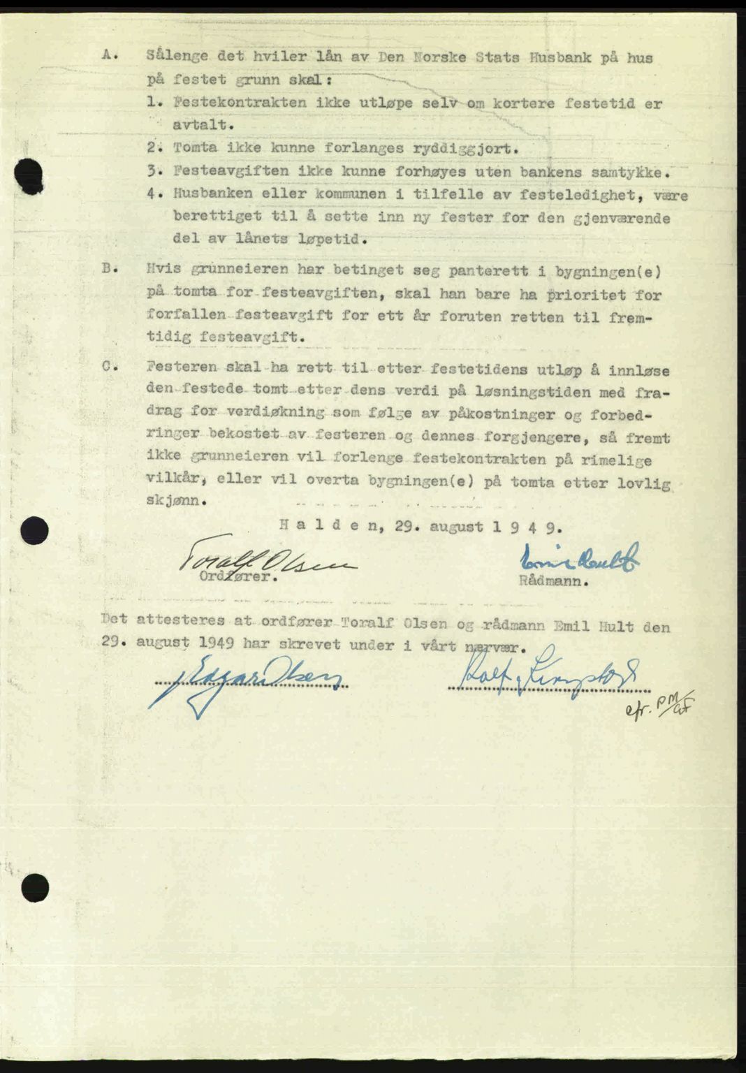 Idd og Marker sorenskriveri, AV/SAO-A-10283/G/Gb/Gbb/L0012: Mortgage book no. A12, 1949-1949, Diary no: : 1460/1949