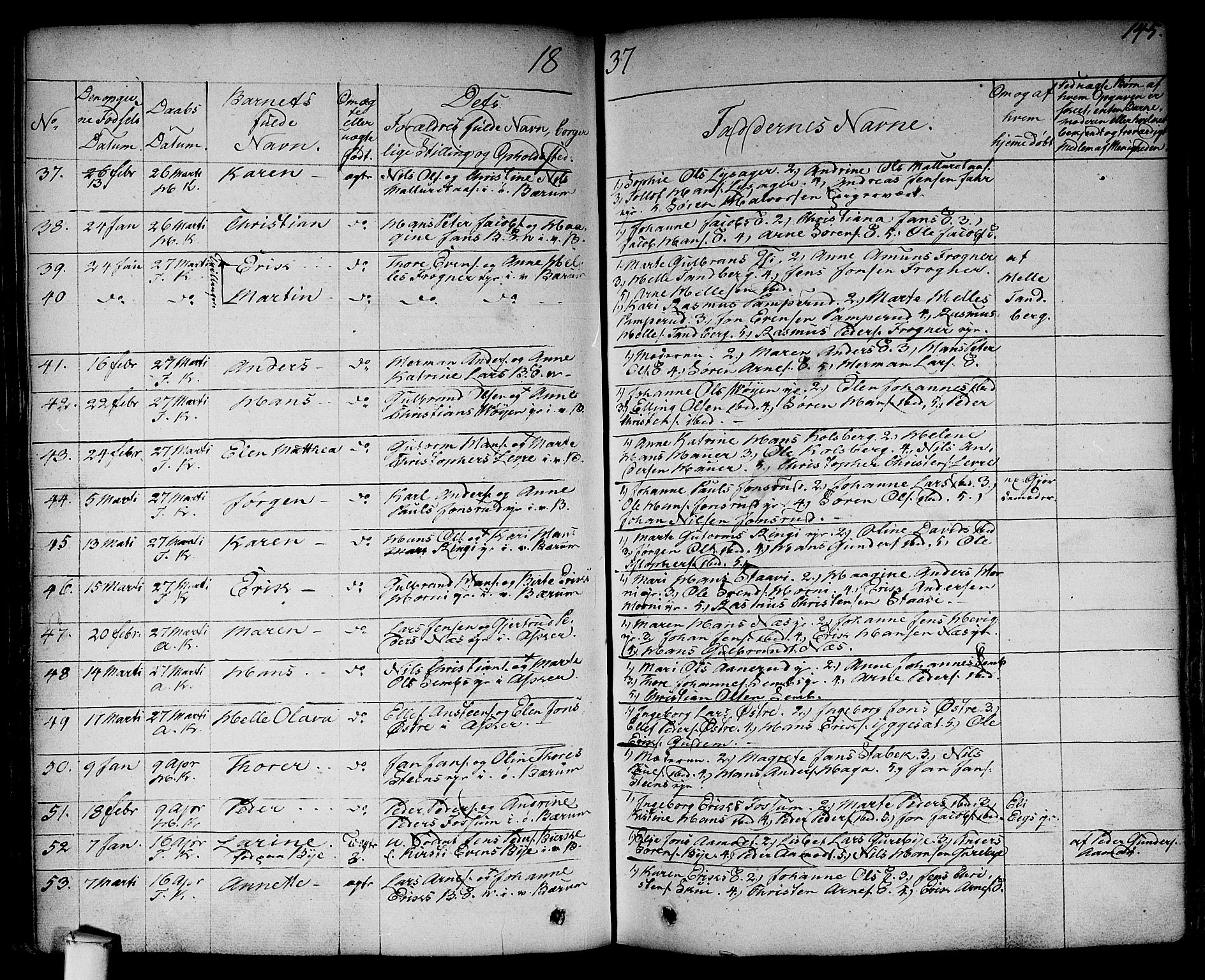 Asker prestekontor Kirkebøker, SAO/A-10256a/F/Fa/L0007: Parish register (official) no. I 7, 1825-1864, p. 145