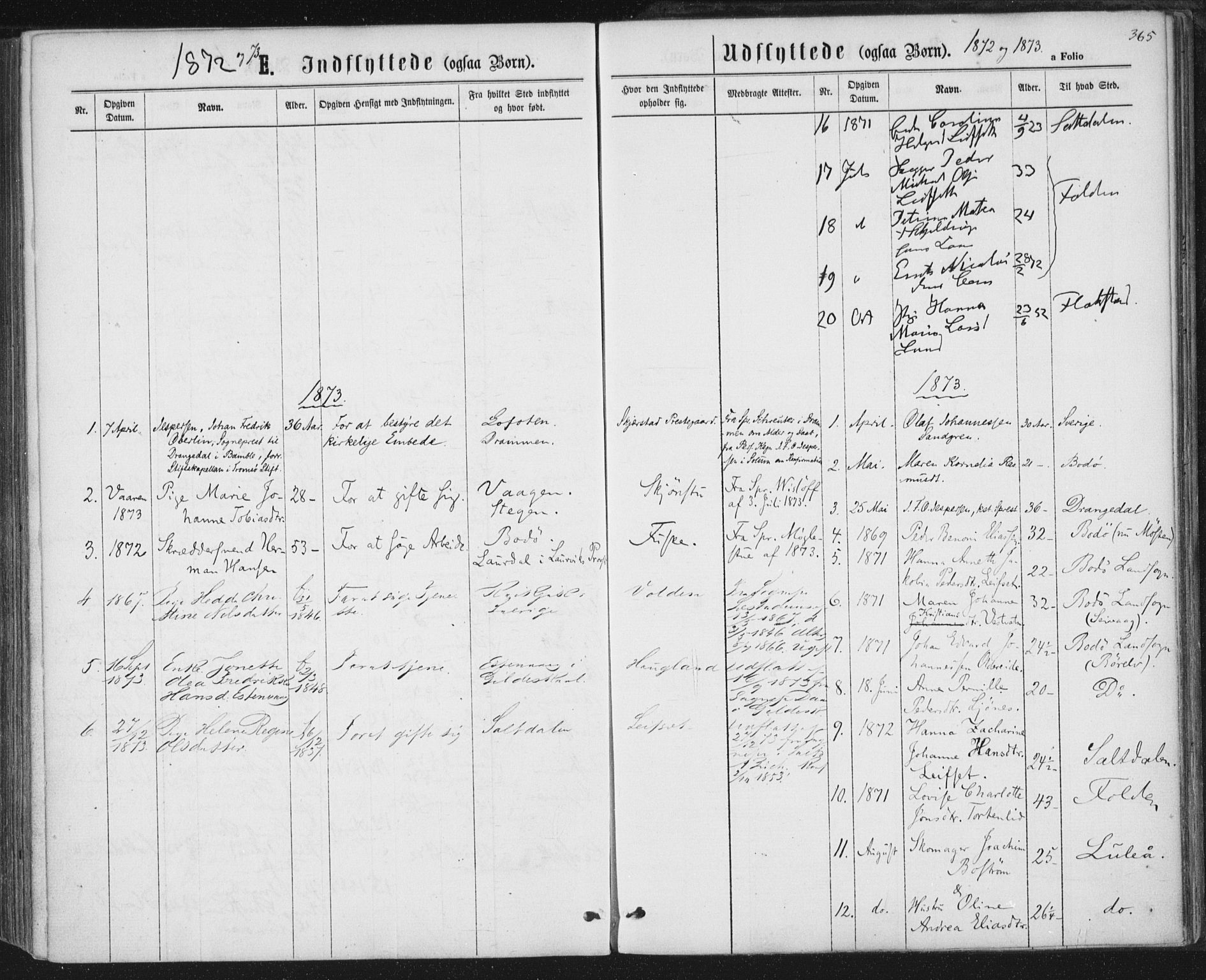 Ministerialprotokoller, klokkerbøker og fødselsregistre - Nordland, SAT/A-1459/852/L0739: Parish register (official) no. 852A09, 1866-1877, p. 365