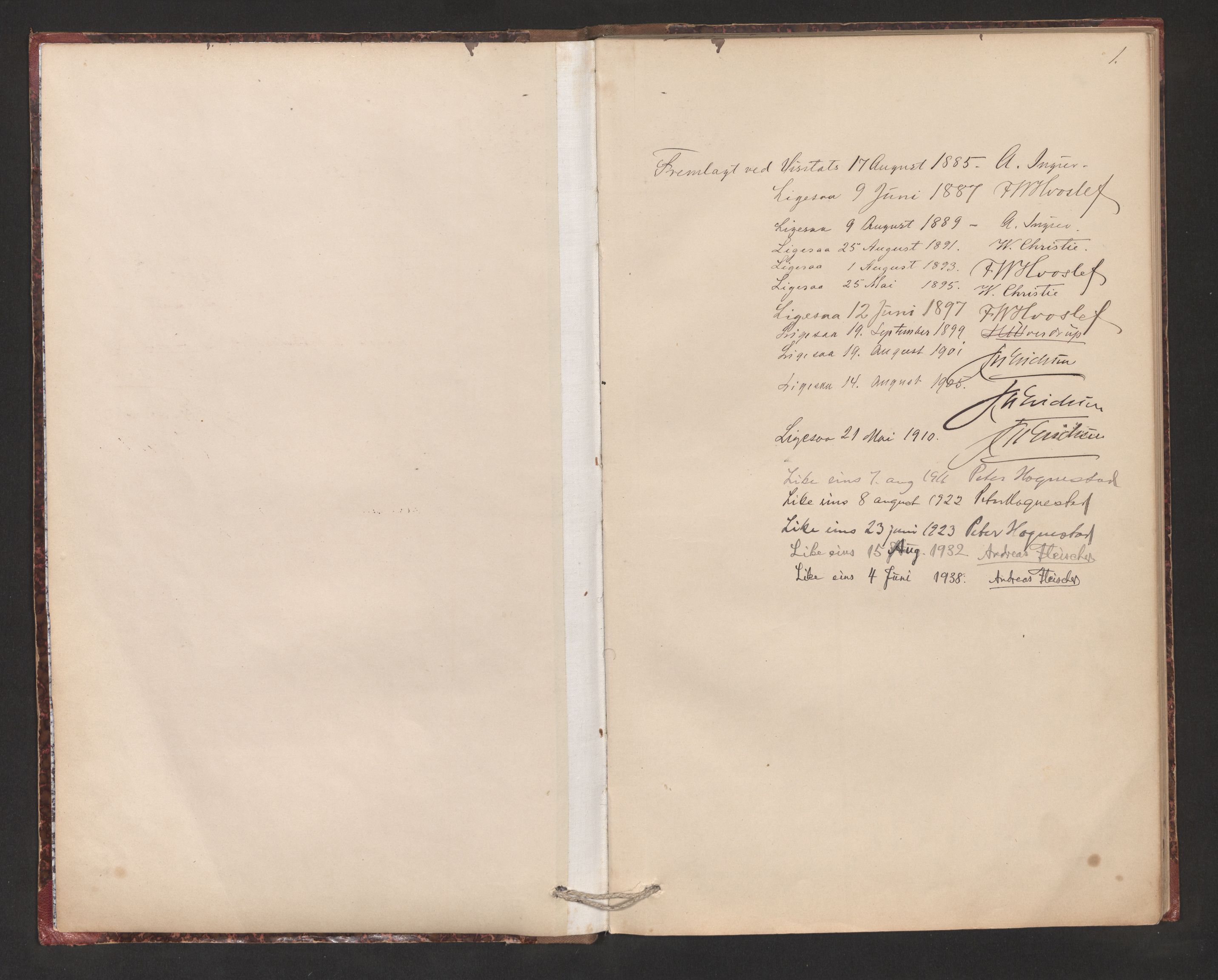 Balestrand sokneprestembete, AV/SAB-A-79601/H/Hb/Hba/L0003: Communicants register no. A 3, 1884-1937, p. 1