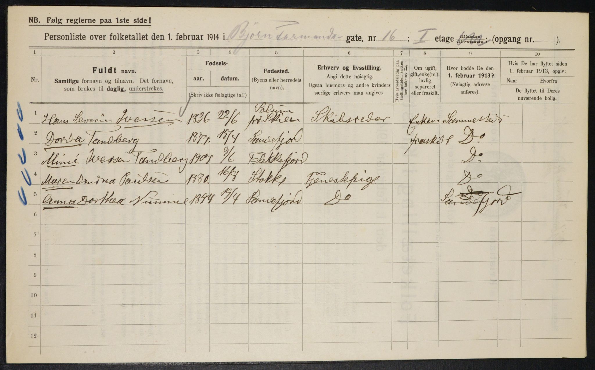 OBA, Municipal Census 1914 for Kristiania, 1914, p. 6701