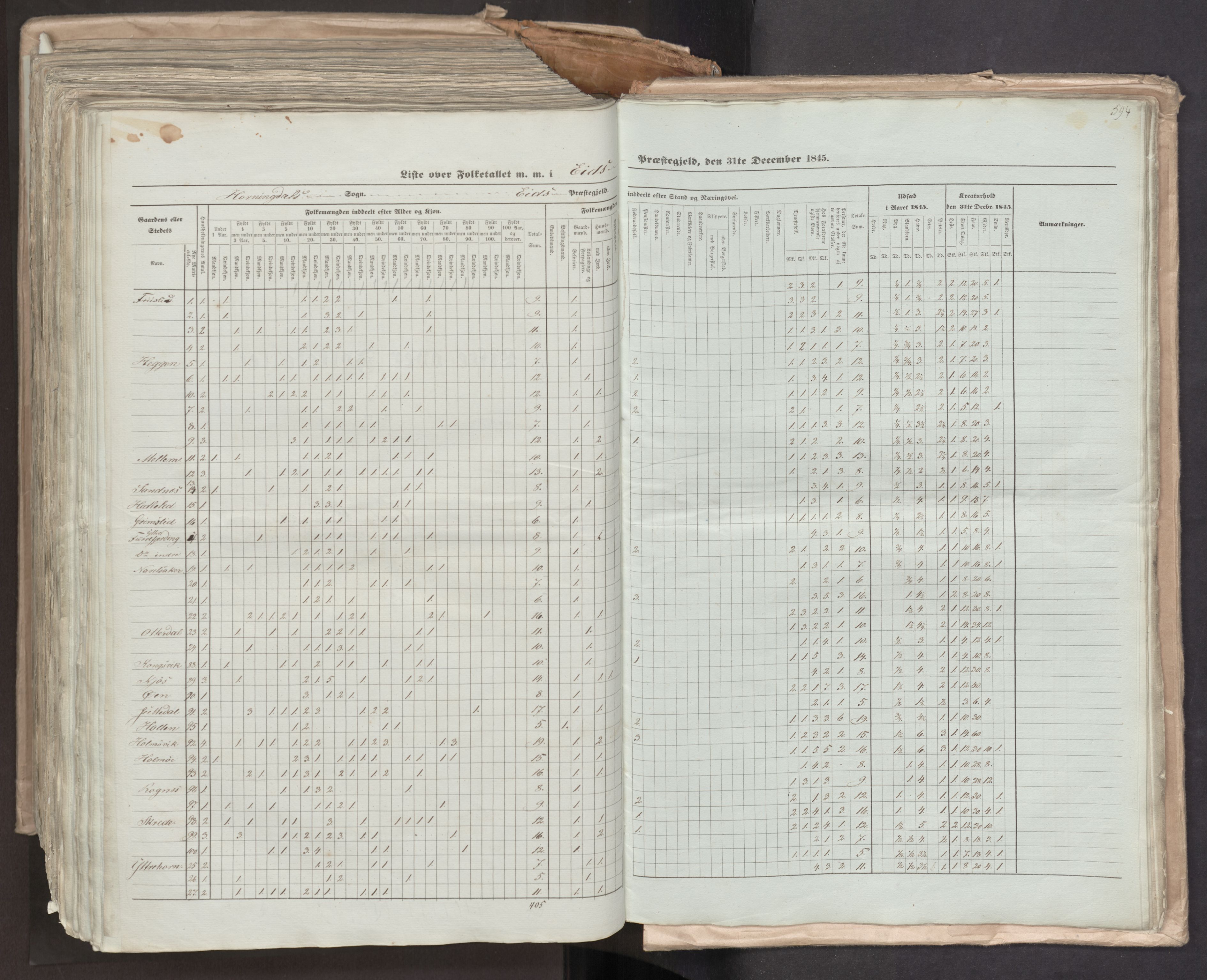 RA, Census 1845, vol. 7: Søndre Bergenhus amt og Nordre Bergenhus amt, 1845, p. 594