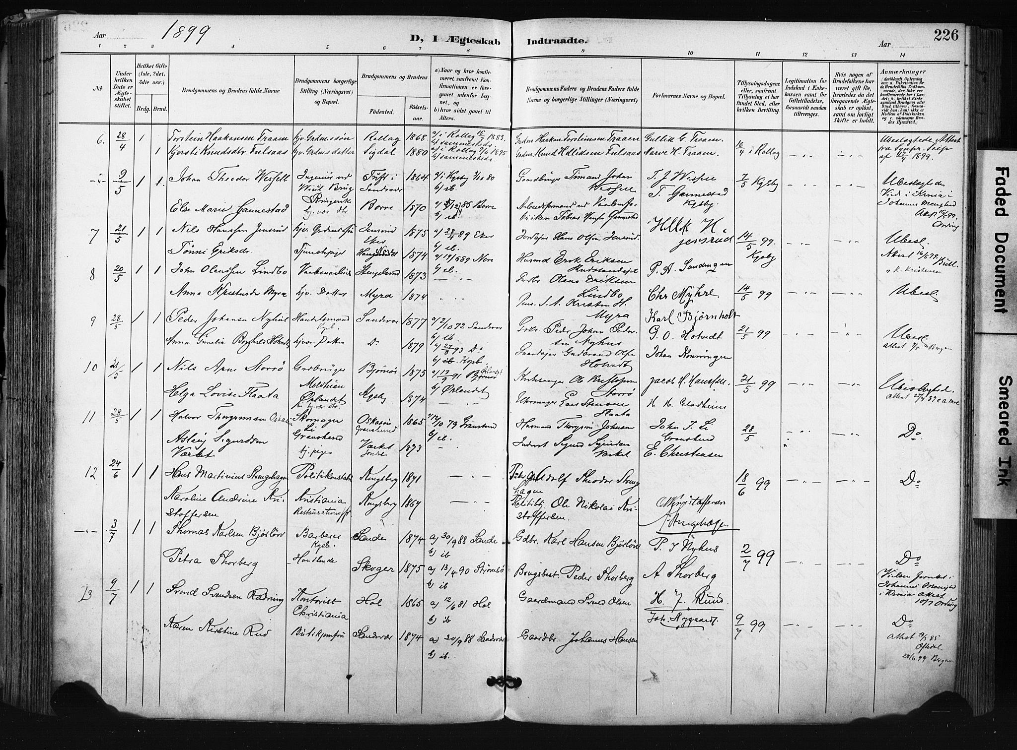 Kongsberg kirkebøker, AV/SAKO-A-22/F/Fb/L0003: Parish register (official) no. II 3, 1896-1905, p. 226