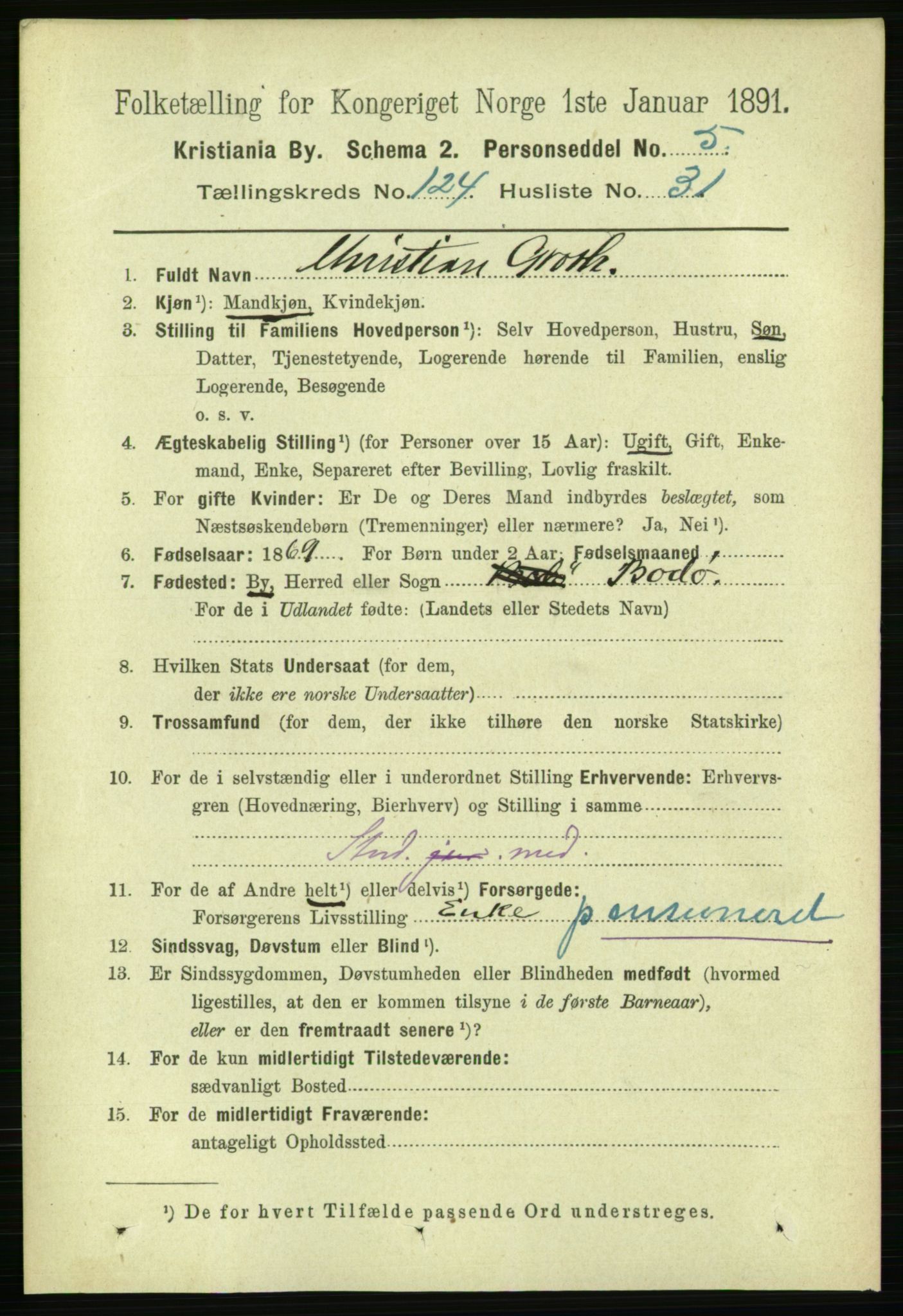 RA, 1891 census for 0301 Kristiania, 1891, p. 66081