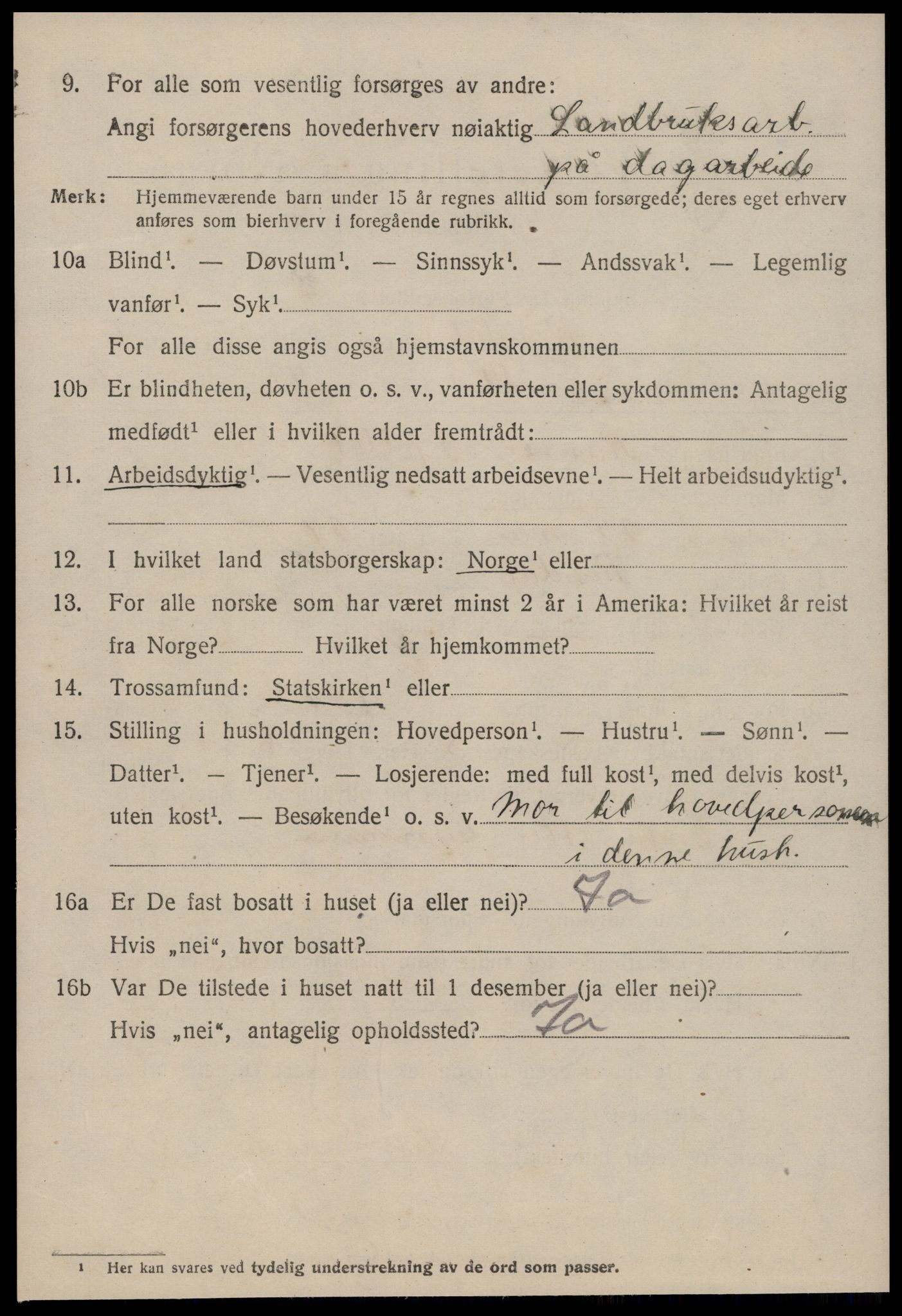 SAT, 1920 census for Rindal, 1920, p. 3537