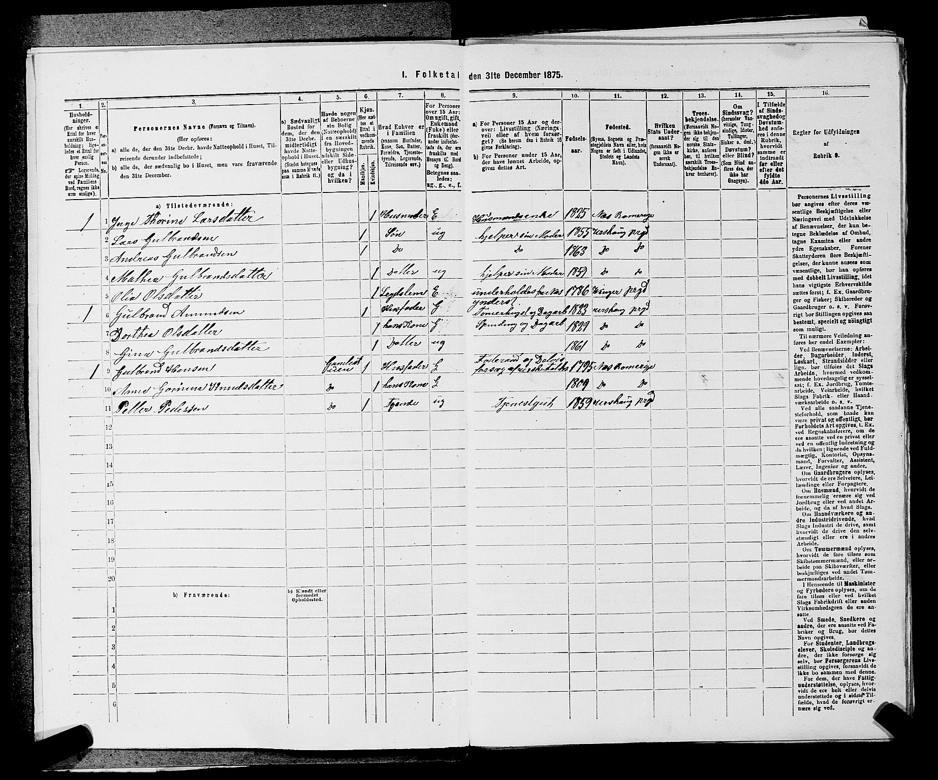 RA, 1875 census for 0224P Aurskog, 1875, p. 57