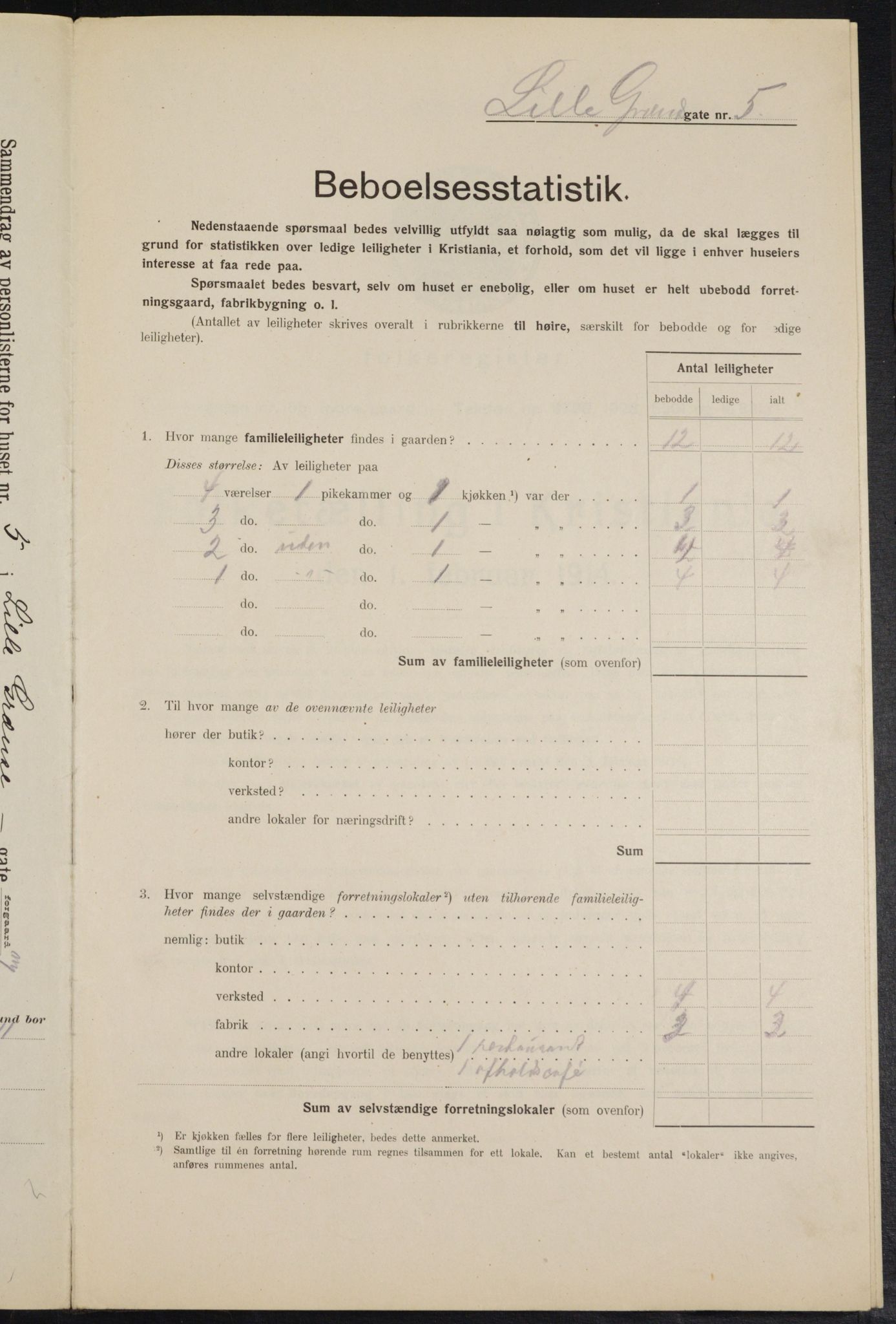 OBA, Municipal Census 1914 for Kristiania, 1914, p. 57457