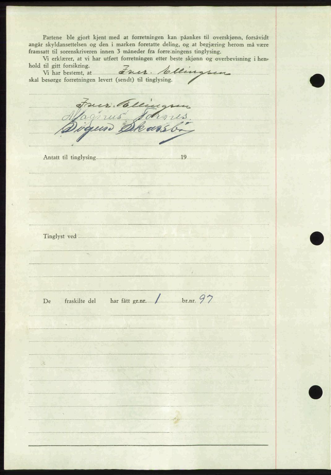 Romsdal sorenskriveri, AV/SAT-A-4149/1/2/2C: Mortgage book no. A26, 1948-1948, Diary no: : 1075/1948