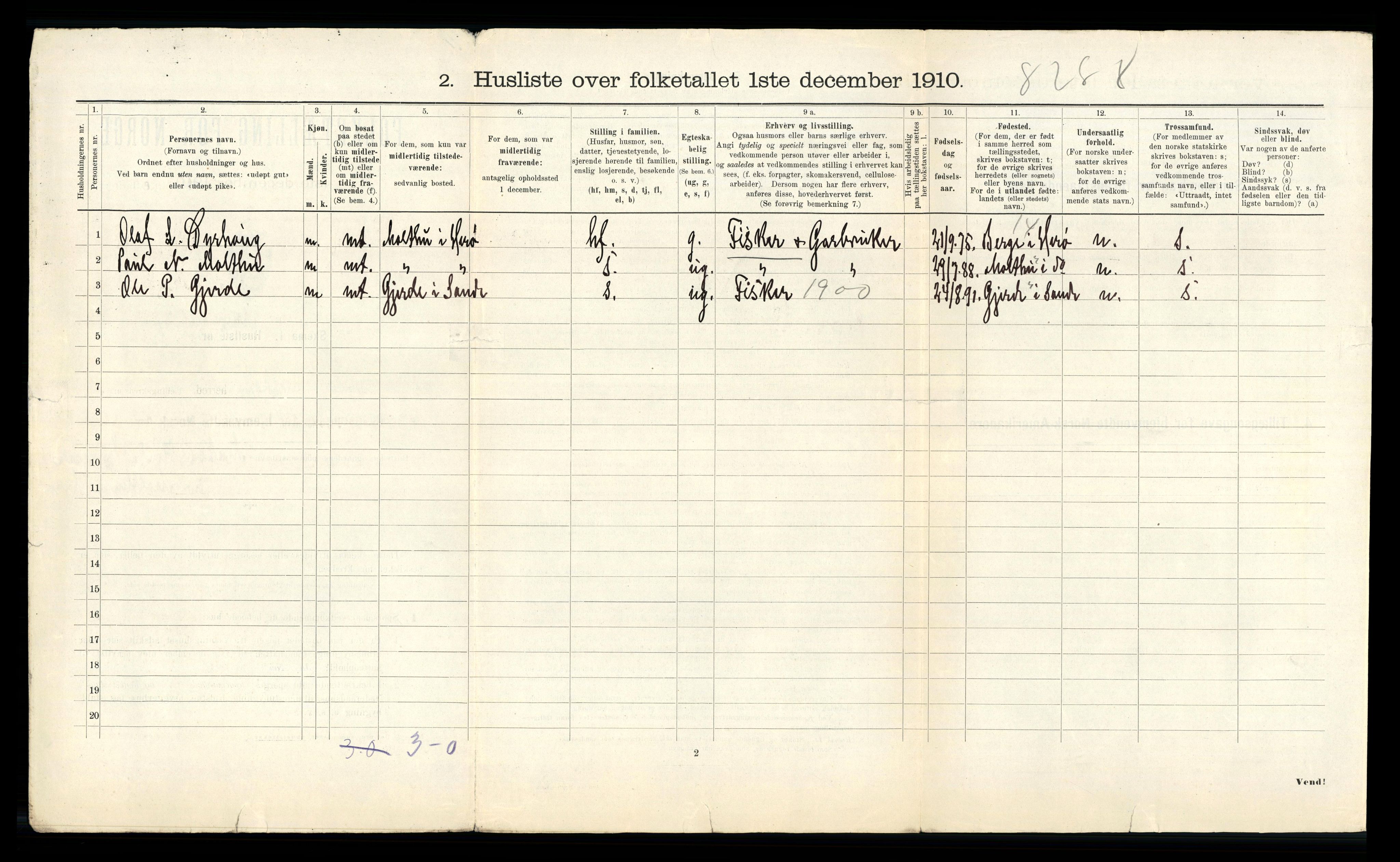 RA, 1910 census for Ulstein, 1910, p. 1159