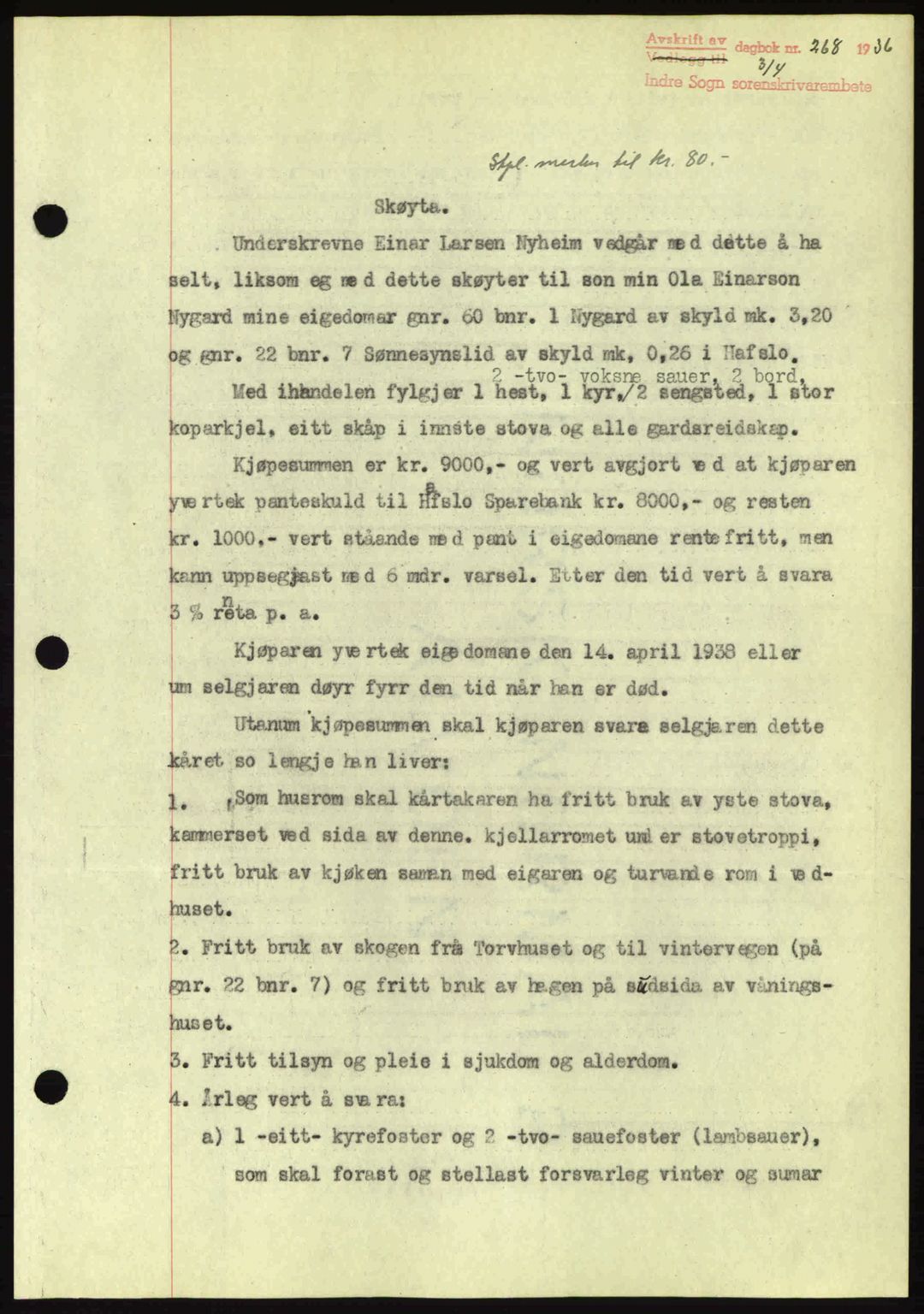 Indre Sogn tingrett, SAB/A-3301/1/G/Gb/Gba/L0030: Mortgage book no. 30, 1935-1937, Deed date: 03.04.1936
