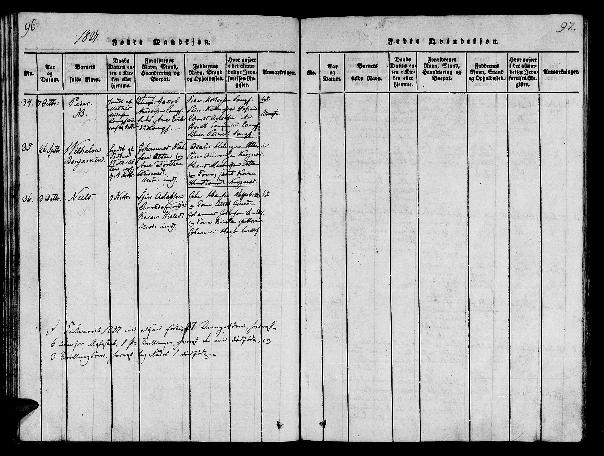 Talvik sokneprestkontor, AV/SATØ-S-1337/H/Ha/L0008kirke: Parish register (official) no. 8, 1821-1837, p. 96-97