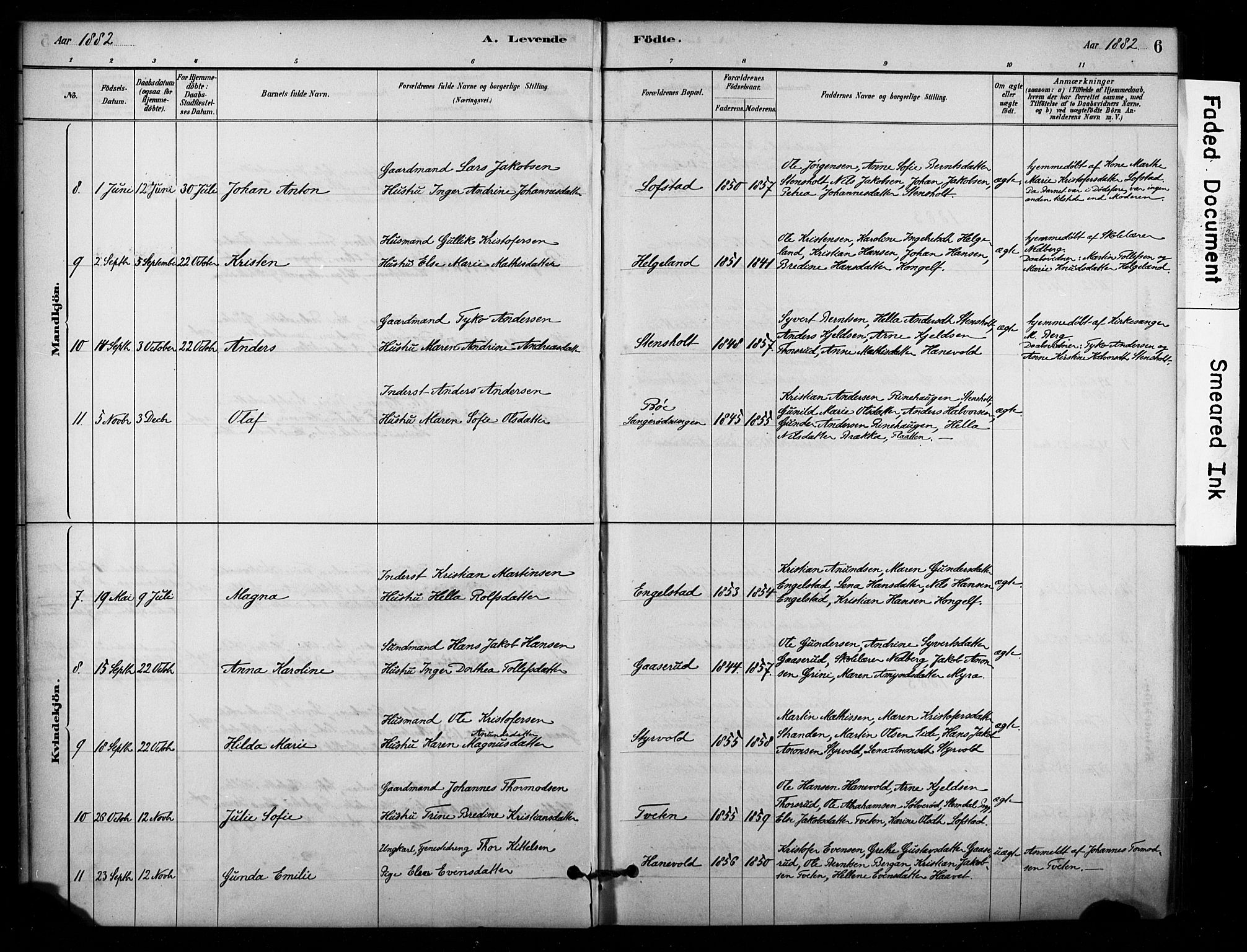 Lardal kirkebøker, SAKO/A-350/F/Fd/L0001: Parish register (official) no. IV 1, 1881-1907, p. 6