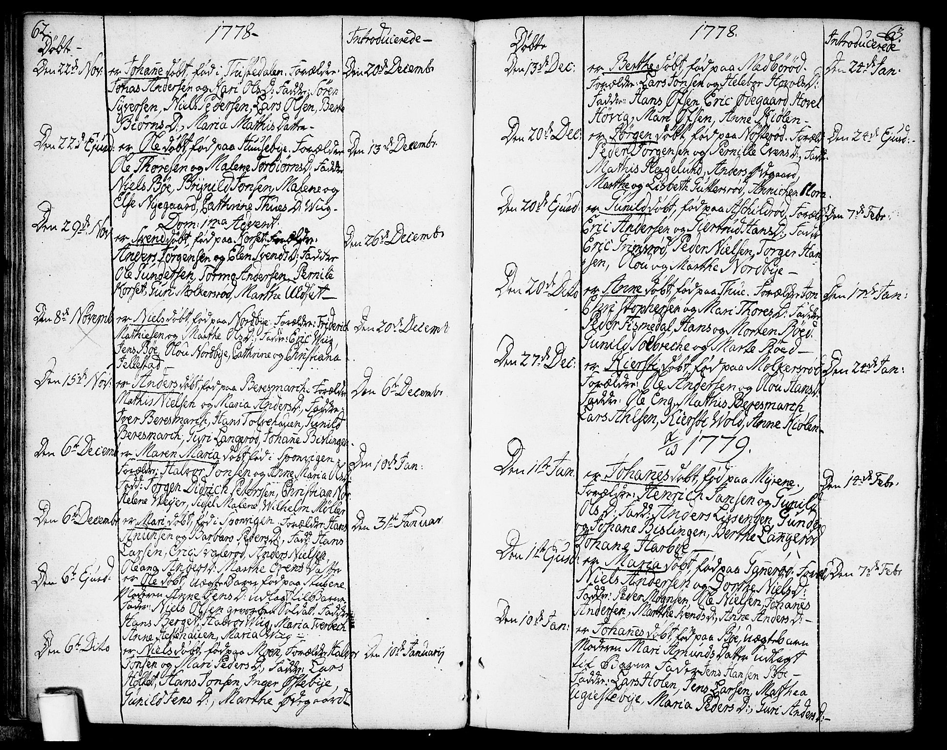 Berg prestekontor Kirkebøker, AV/SAO-A-10902/F/Fa/L0001: Parish register (official) no. I 1, 1770-1814, p. 62-63