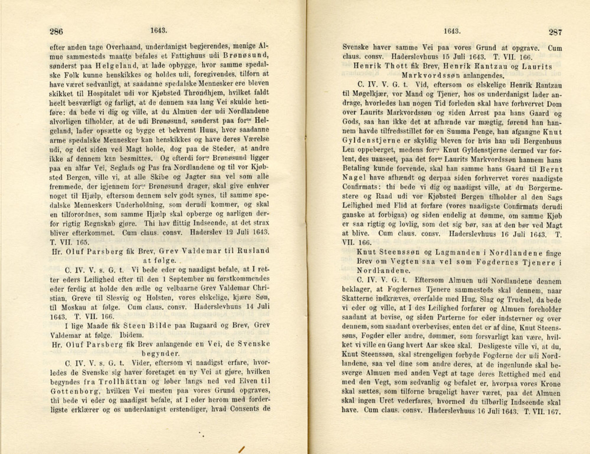 Publikasjoner utgitt av Det Norske Historiske Kildeskriftfond, PUBL/-/-/-: Norske Rigs-Registranter, bind 8, 1641-1648, p. 286-287