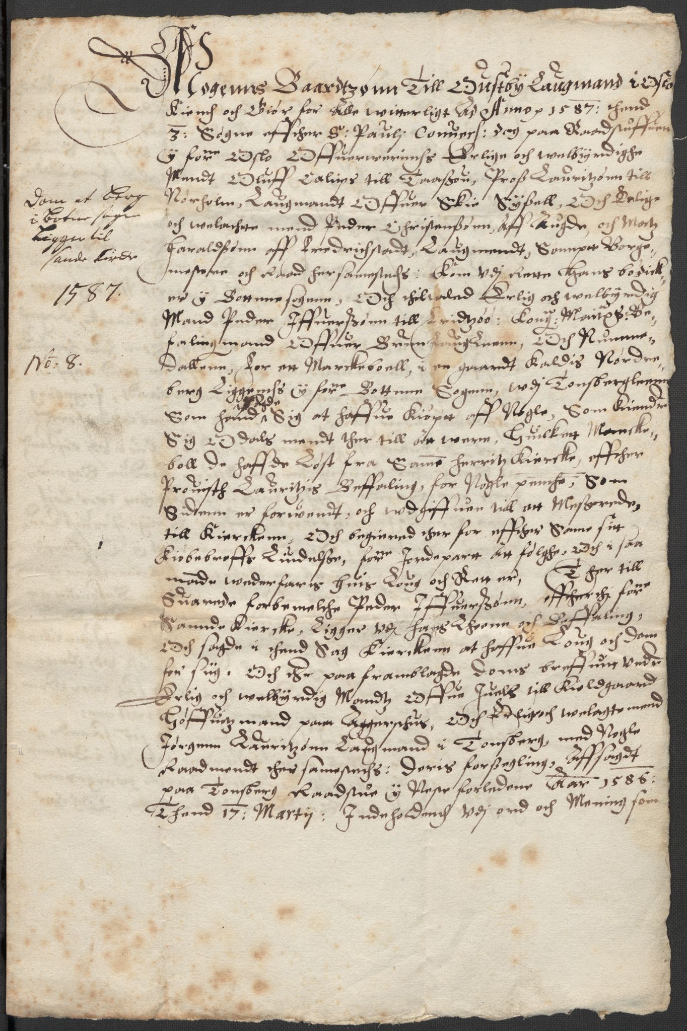 Riksarkivets diplomsamling, AV/RA-EA-5965/F02/L0088: Dokumenter, 1586-1587, p. 46