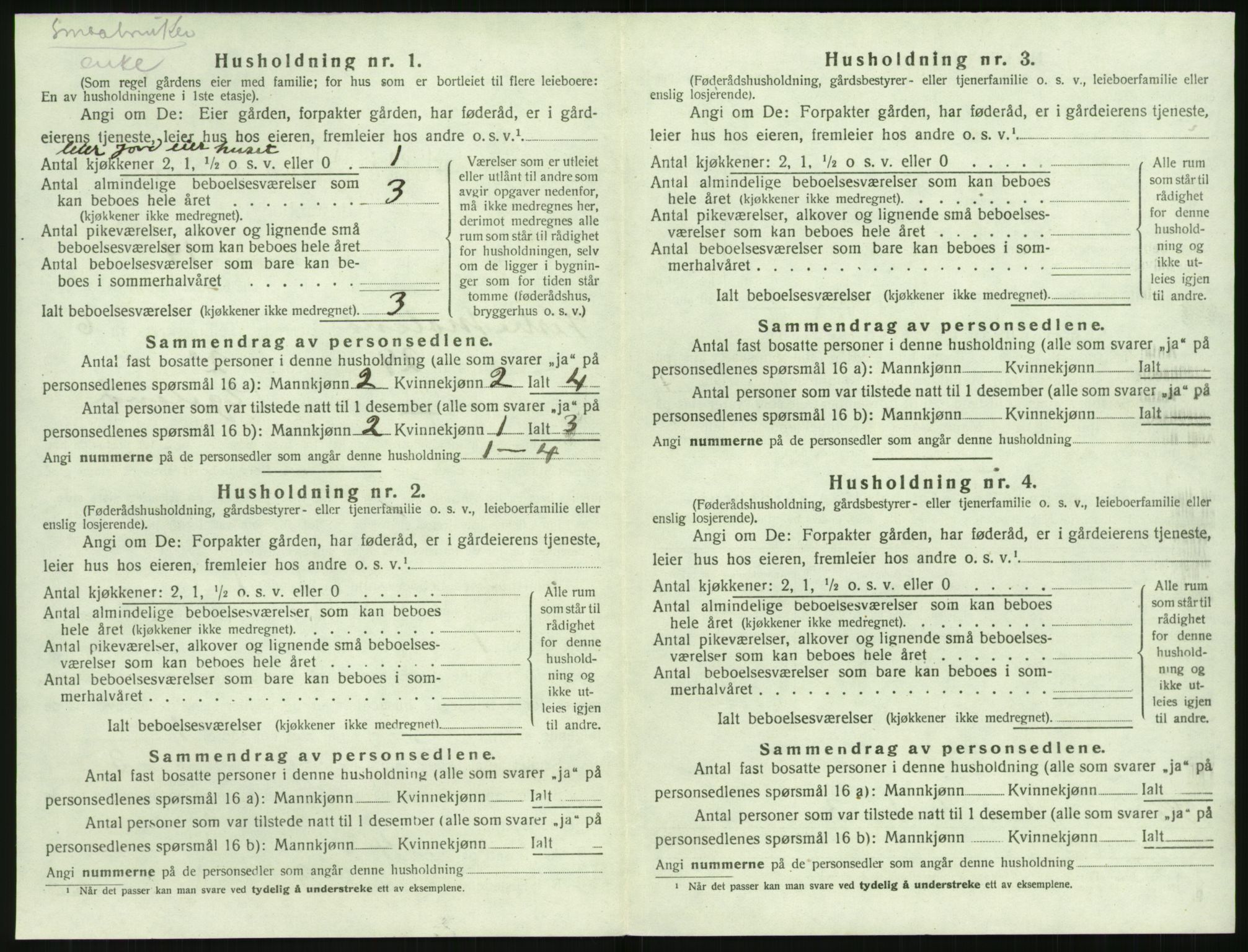 SAK, 1920 census for Vestre Moland, 1920, p. 846