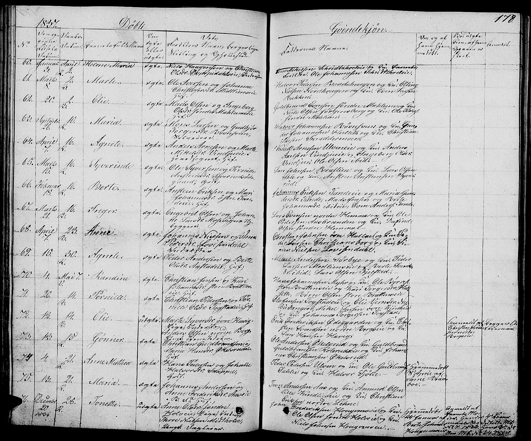 Ringsaker prestekontor, AV/SAH-PREST-014/L/La/L0004: Parish register (copy) no. 4, 1827-1838, p. 178