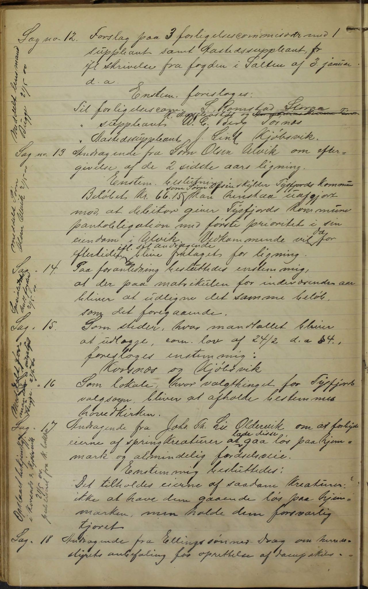 Tysfjord kommune. Formannskapet, AIN/K-18500.150/100/L0002: Forhandlingsprotokoll for Tysfjordens formandskap, 1895-1912