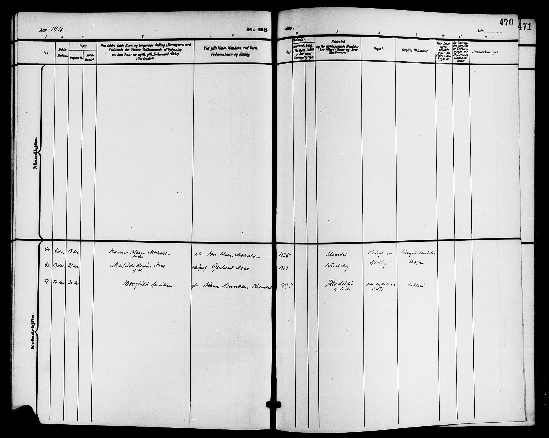 Sandar kirkebøker, AV/SAKO-A-243/G/Ga/L0002: Parish register (copy) no. 2, 1900-1915, p. 470