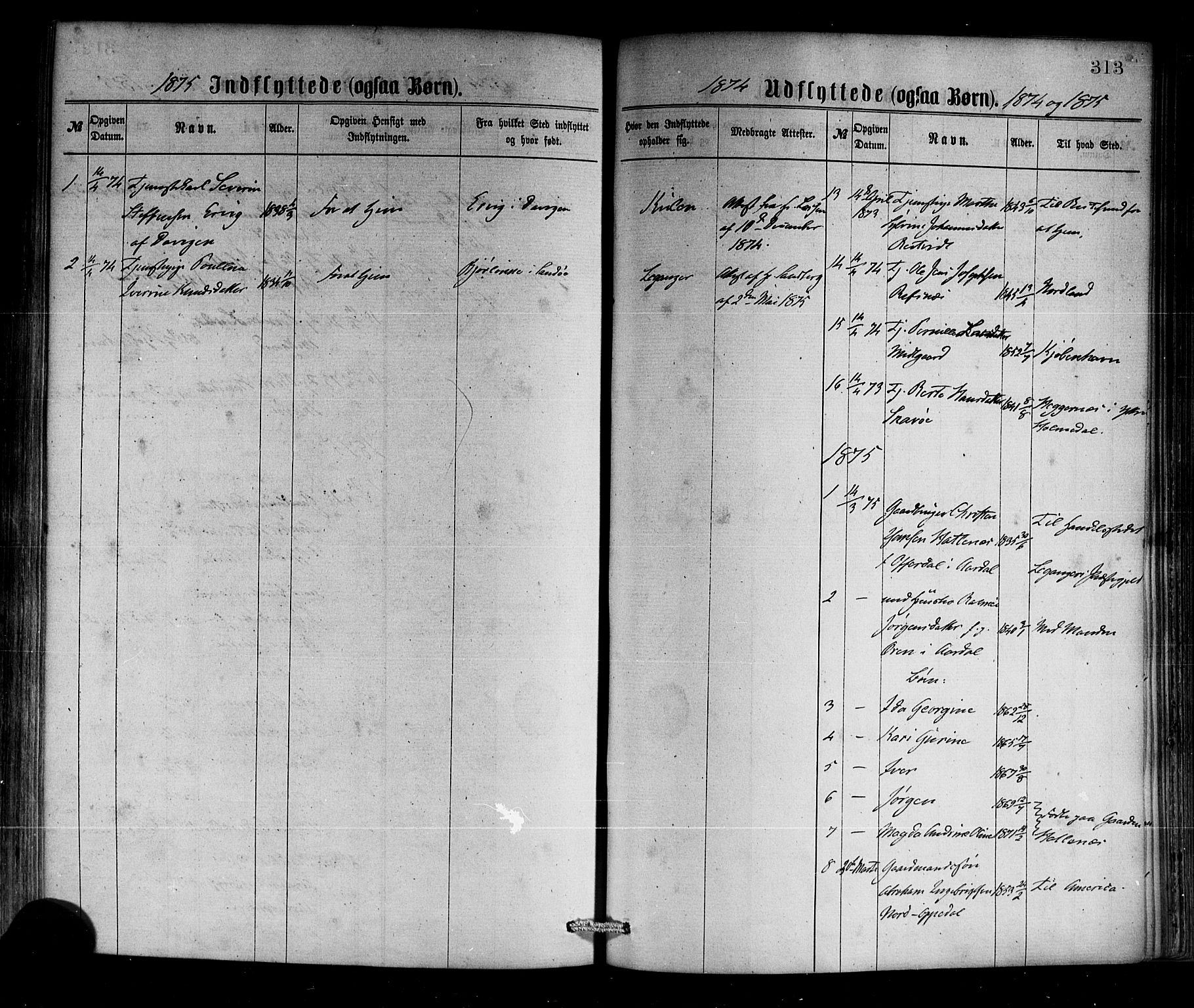 Selje sokneprestembete, SAB/A-99938/H/Ha/Haa/Haaa: Parish register (official) no. A 12, 1870-1880, p. 313