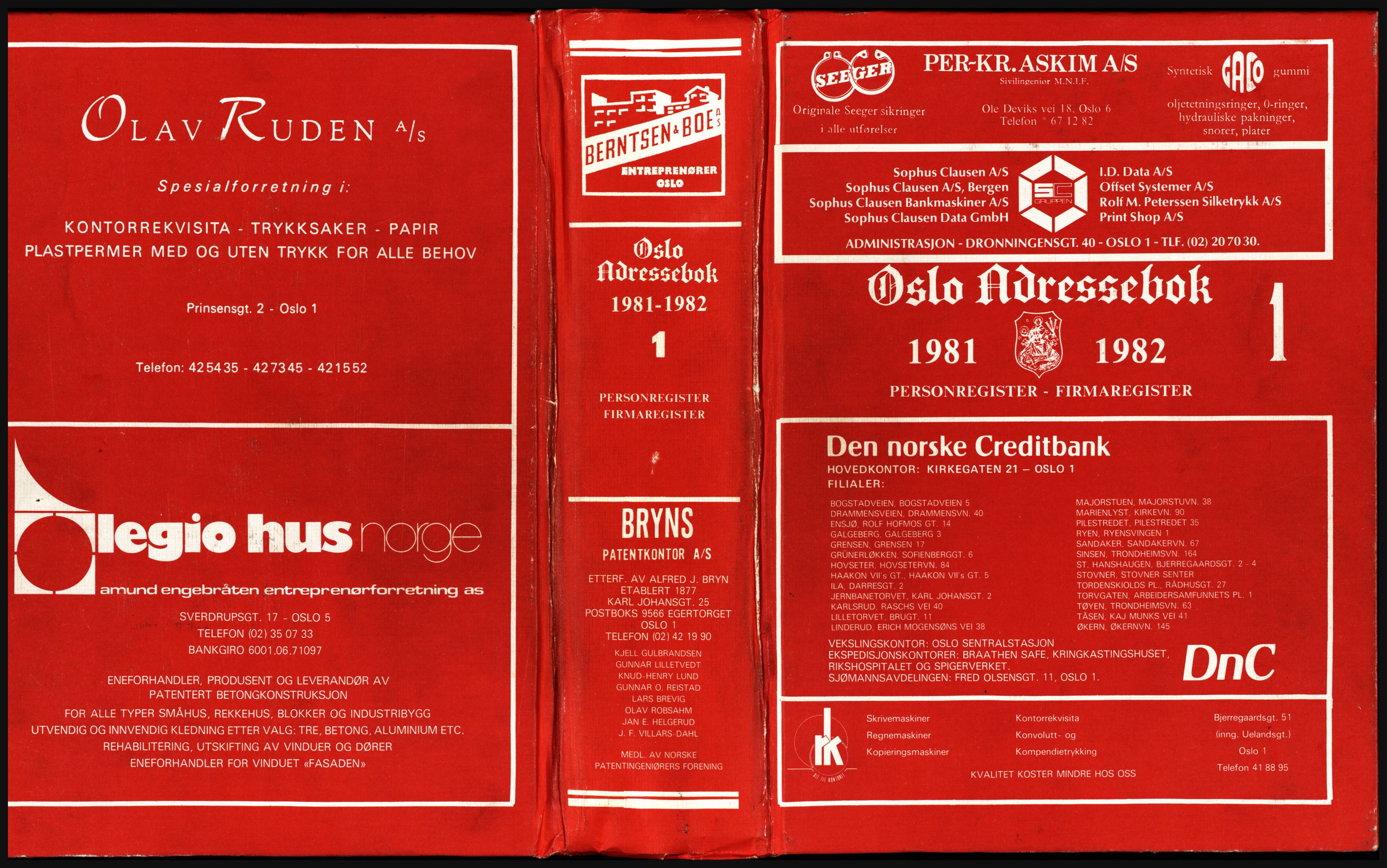 Kristiania/Oslo adressebok, PUBL/-, 1981-1982