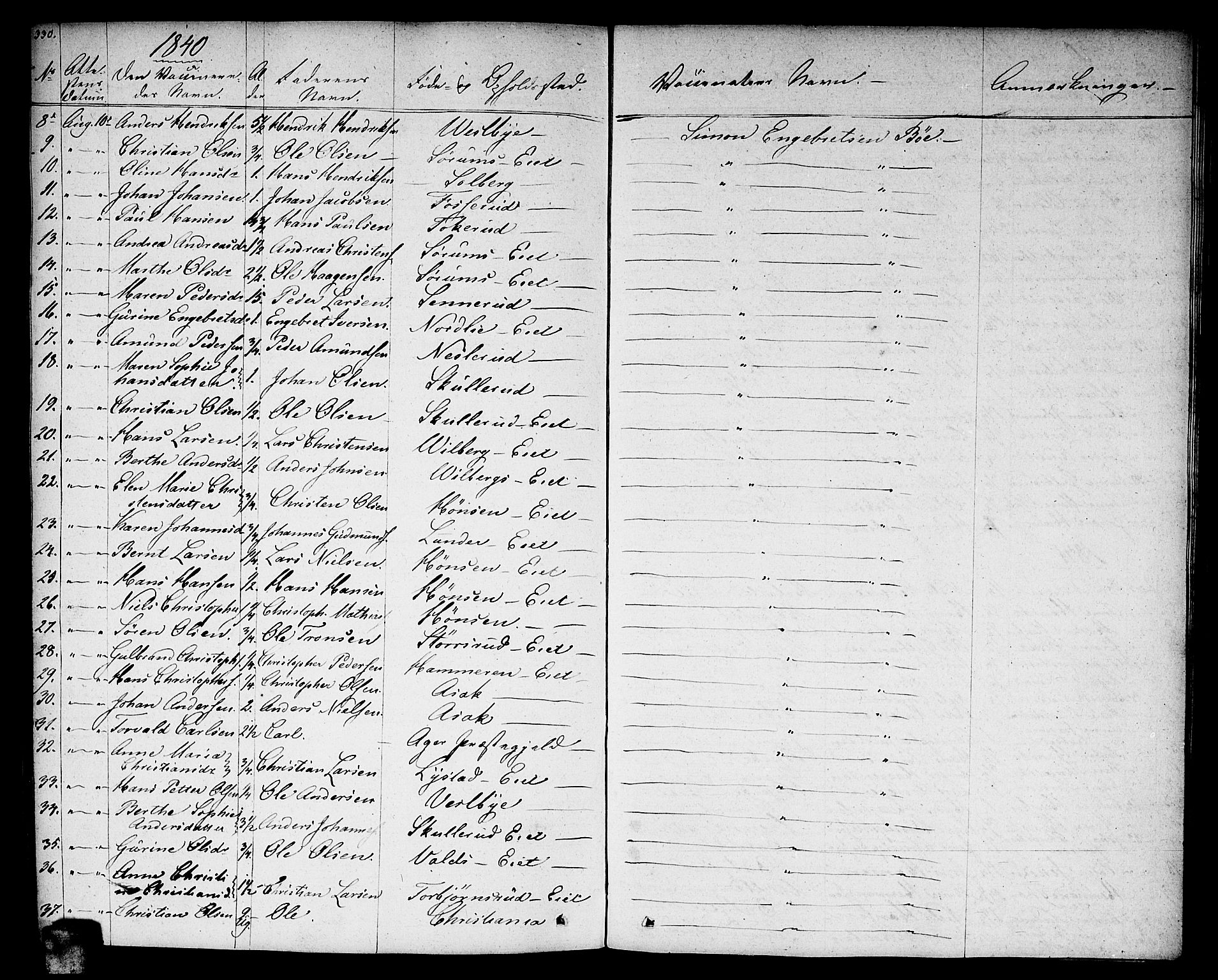 Sørum prestekontor Kirkebøker, AV/SAO-A-10303/F/Fa/L0004: Parish register (official) no. I 4, 1829-1845, p. 330