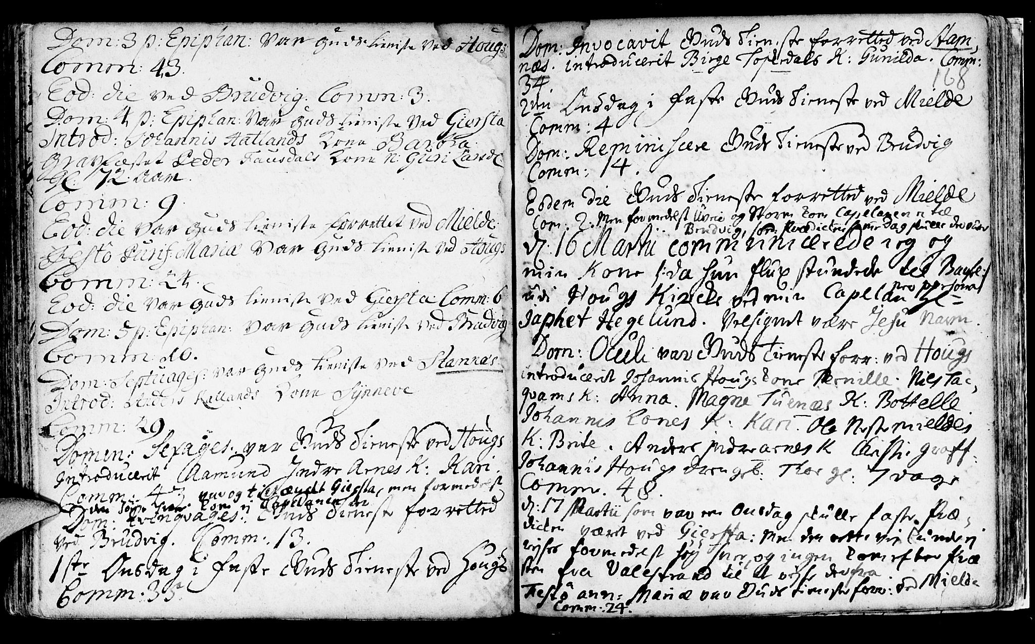 Haus sokneprestembete, AV/SAB-A-75601/H/Haa: Parish register (official) no. A 5, 1733-1747, p. 168