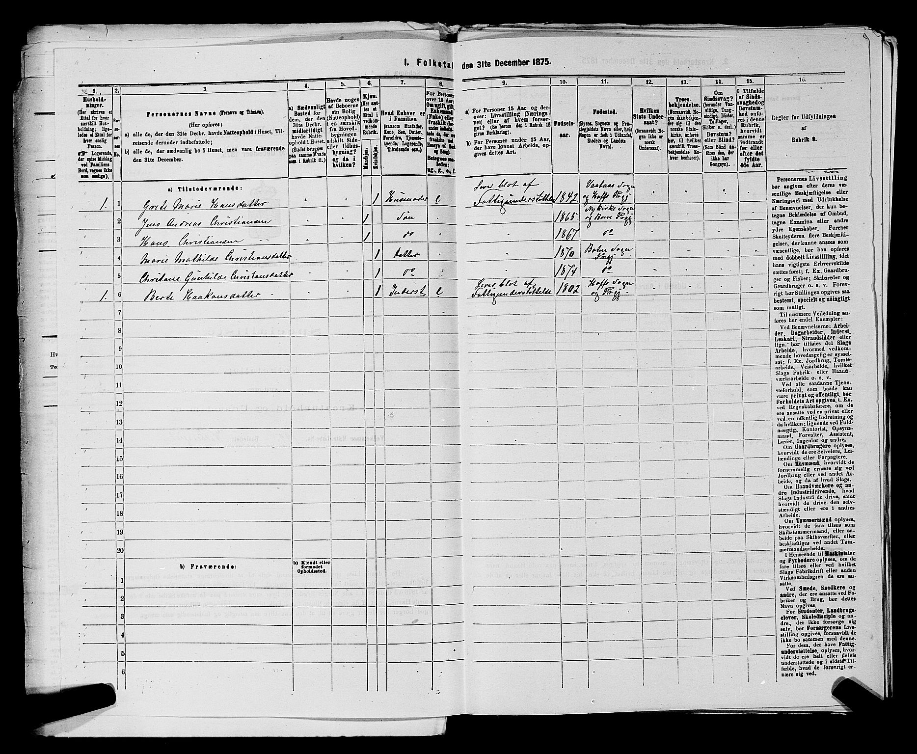 SAKO, 1875 census for 0715P Botne, 1875, p. 704