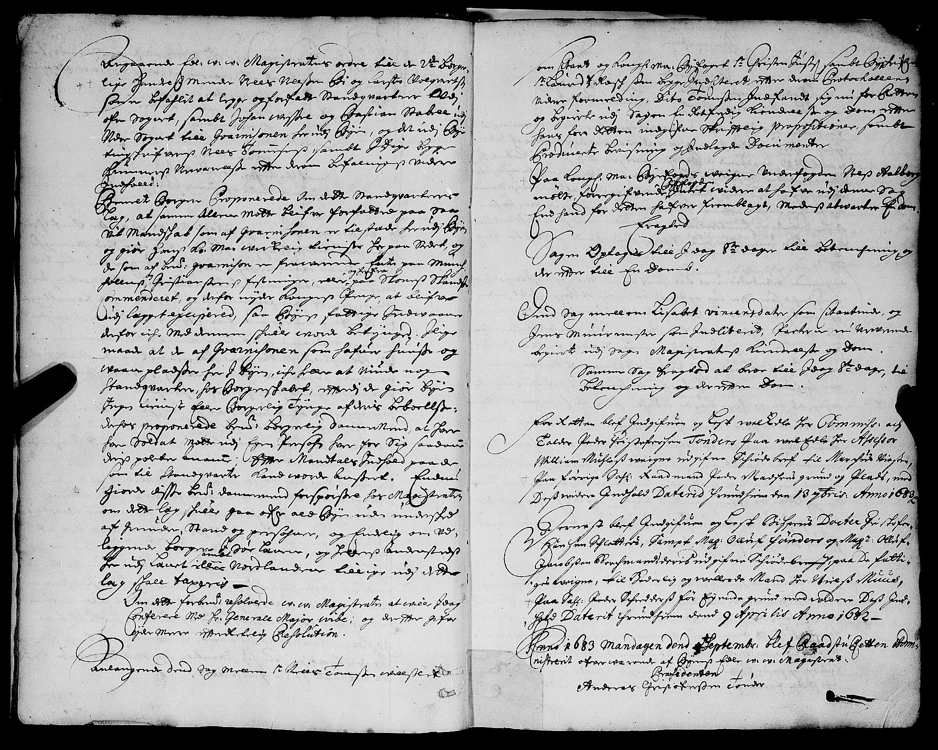 Trondheim magistrat, SAT/A-4372/A/Aa/L0003: Rådstueprotokoller, 1683-1686, p. 4