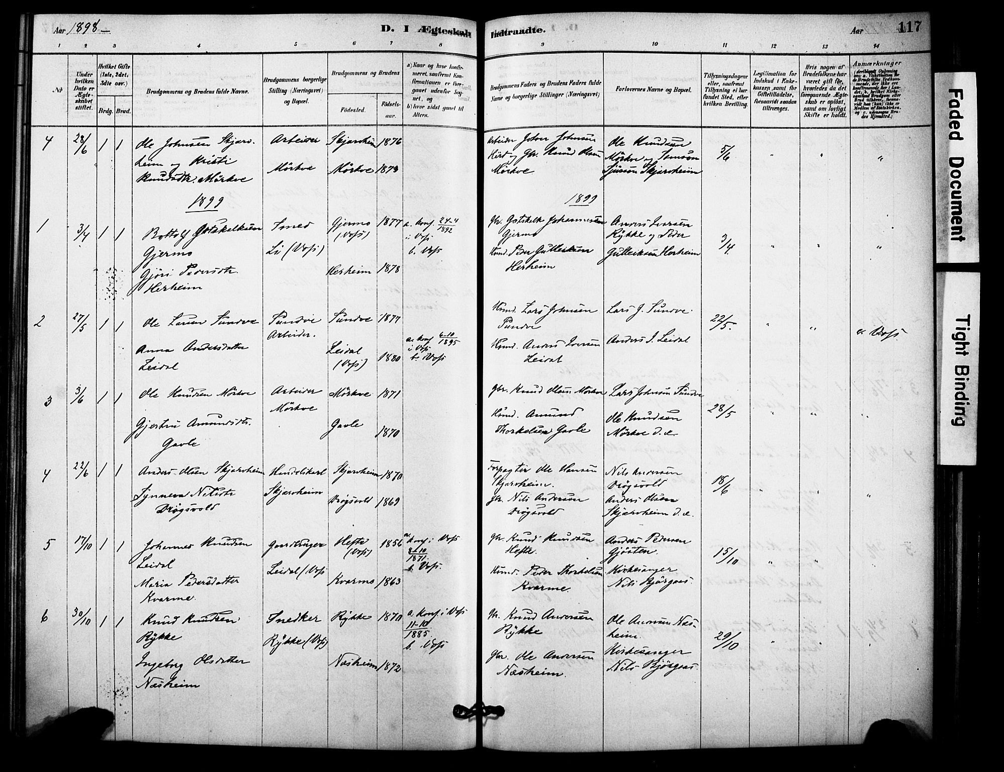 Vossestrand Sokneprestembete, SAB/A-79101/H/Haa: Parish register (official) no. C 1, 1878-1903, p. 117